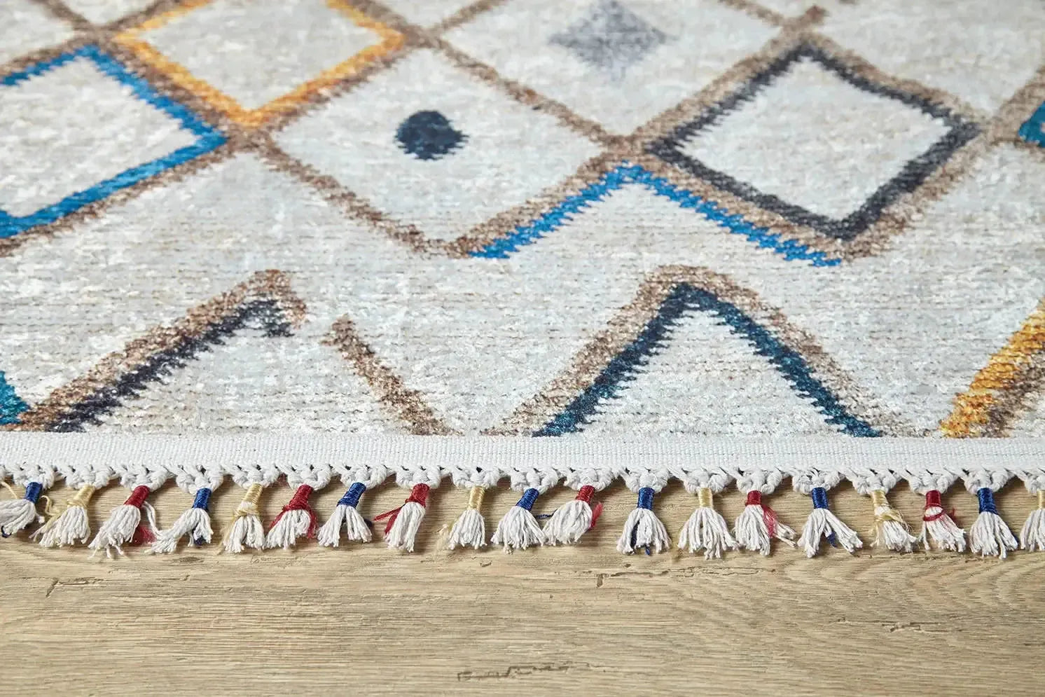 Fas Tarzı Geometrik Desenli Bohem Anadolu Halı-Pera Halı