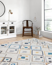 Fas Tarzı Geometrik Desenli Bohem Anadolu Halı-Pera Halı