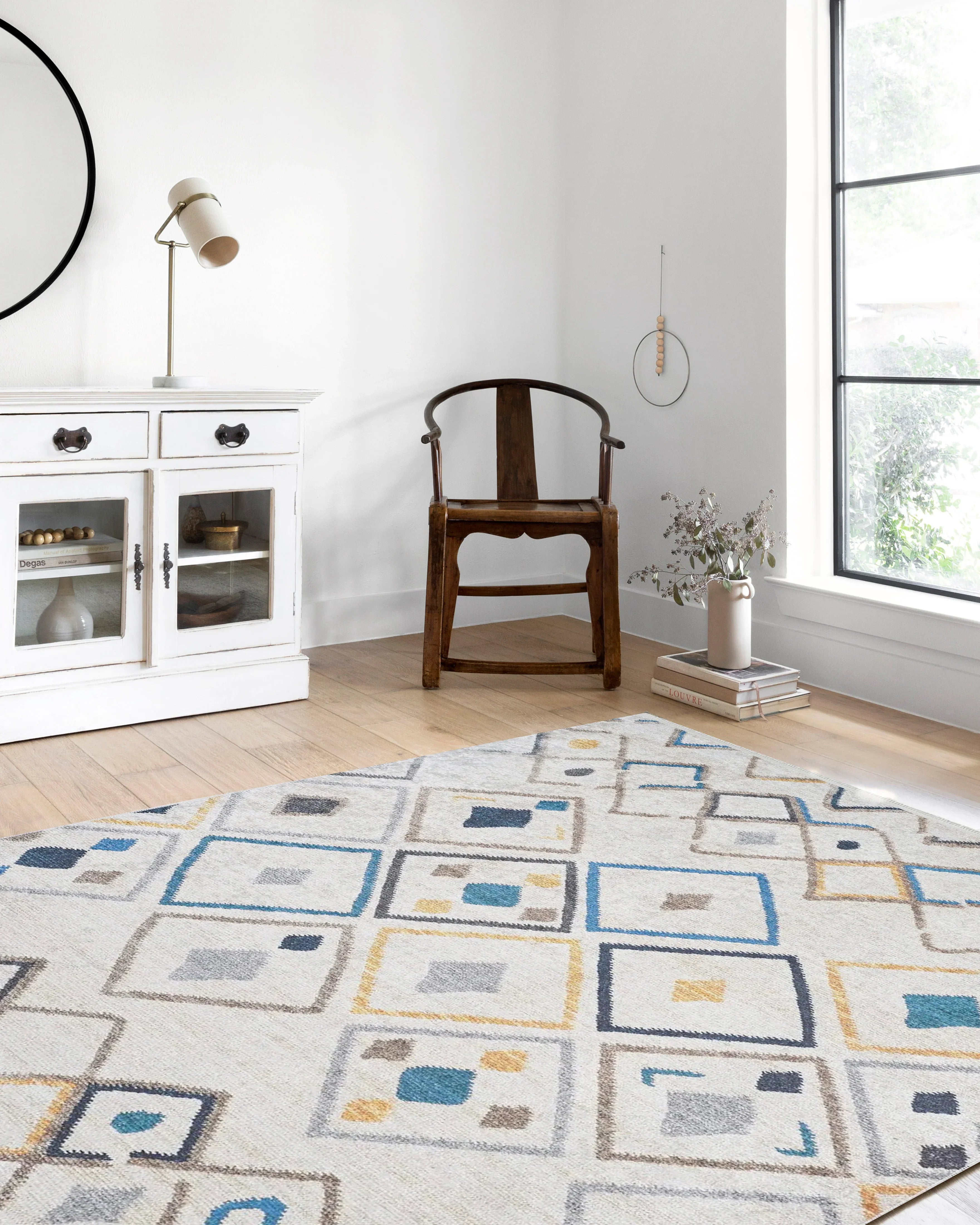 Fas Tarzı Geometrik Desenli Bohem Anadolu Halı-Pera Halı