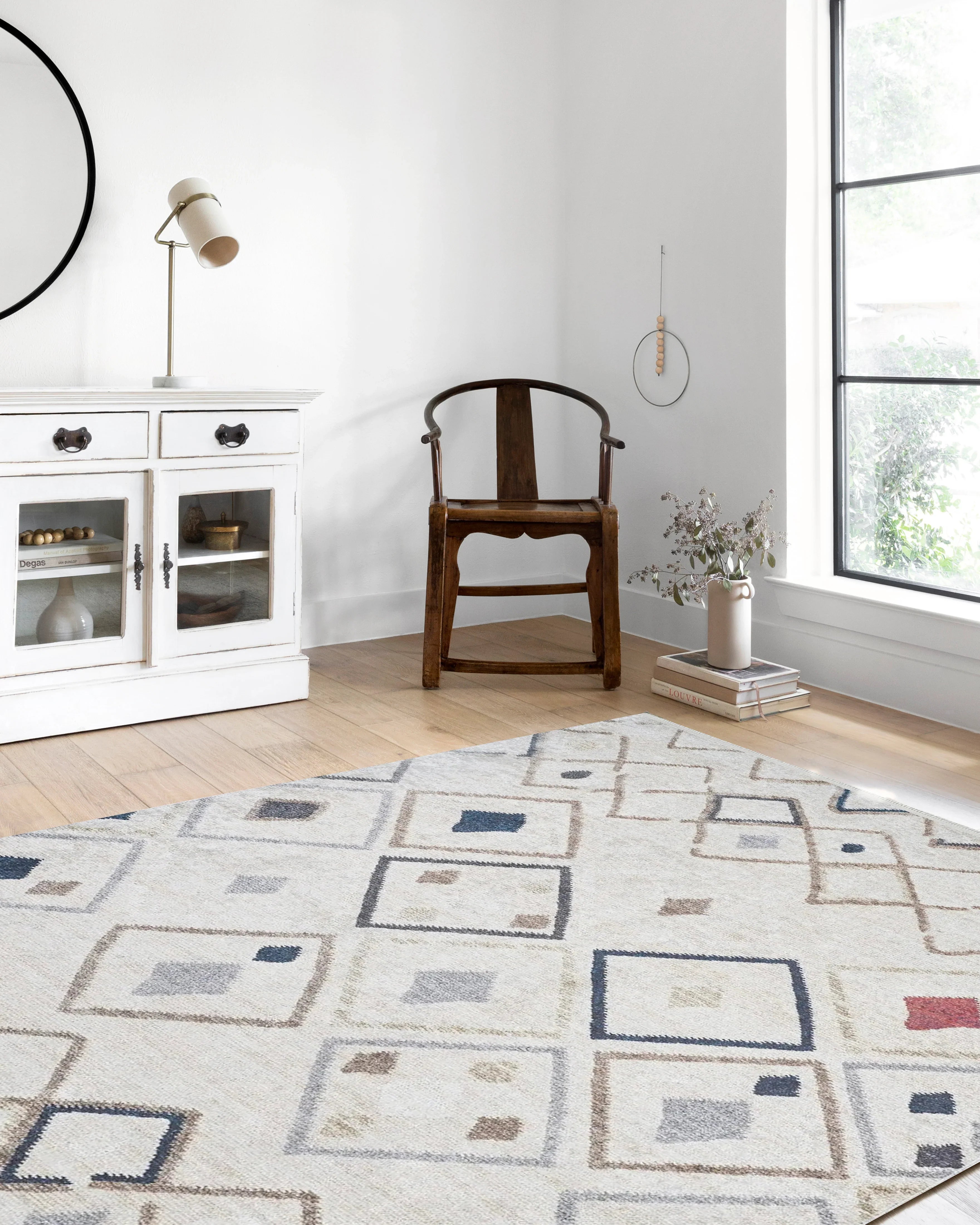 Fas Tarzı Geometrik Desenli Bohem Kilim Halı-Pera Halı