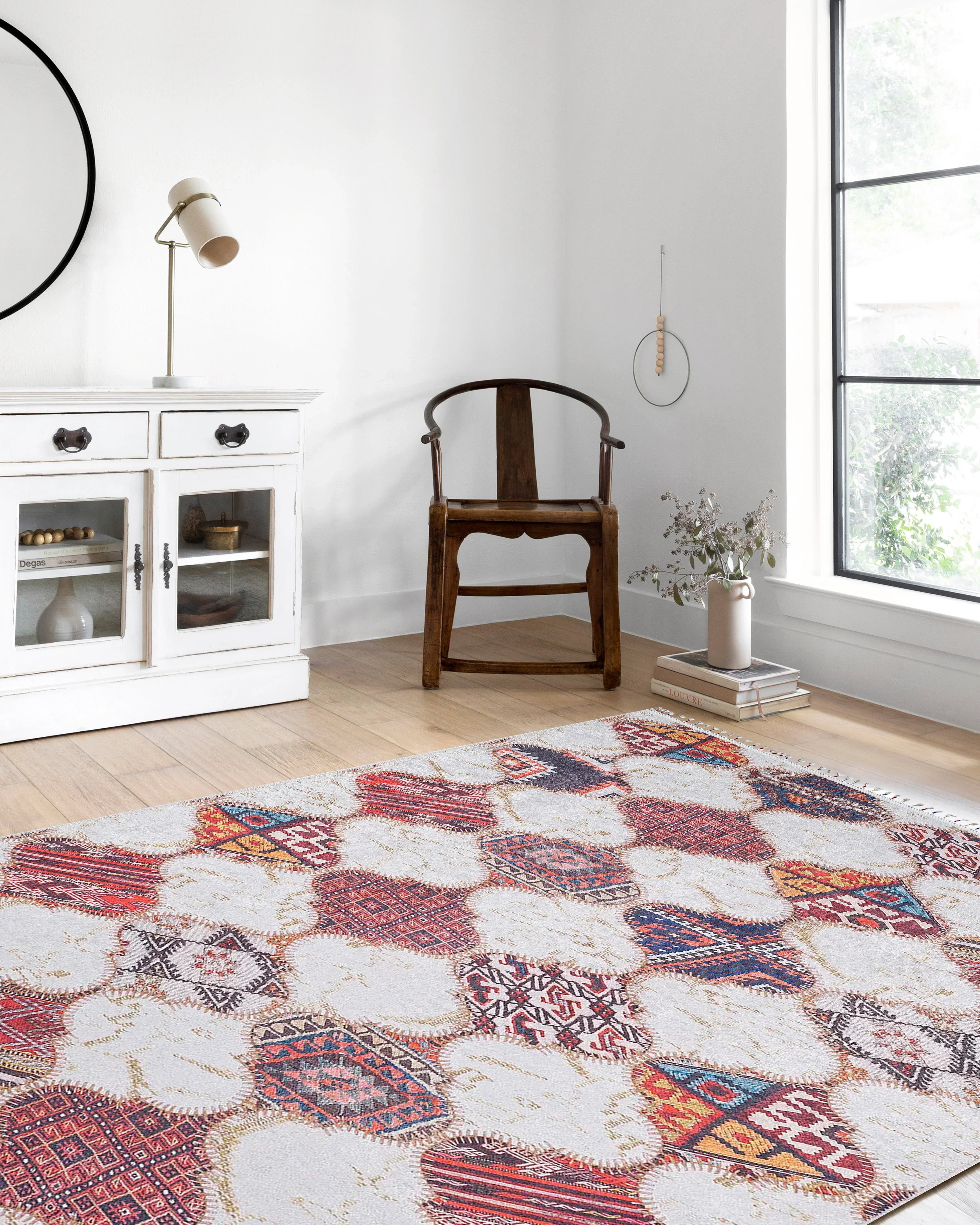 Fas Tarzı Renkli Petek Desenli Patchwork Halı-Pera Halı