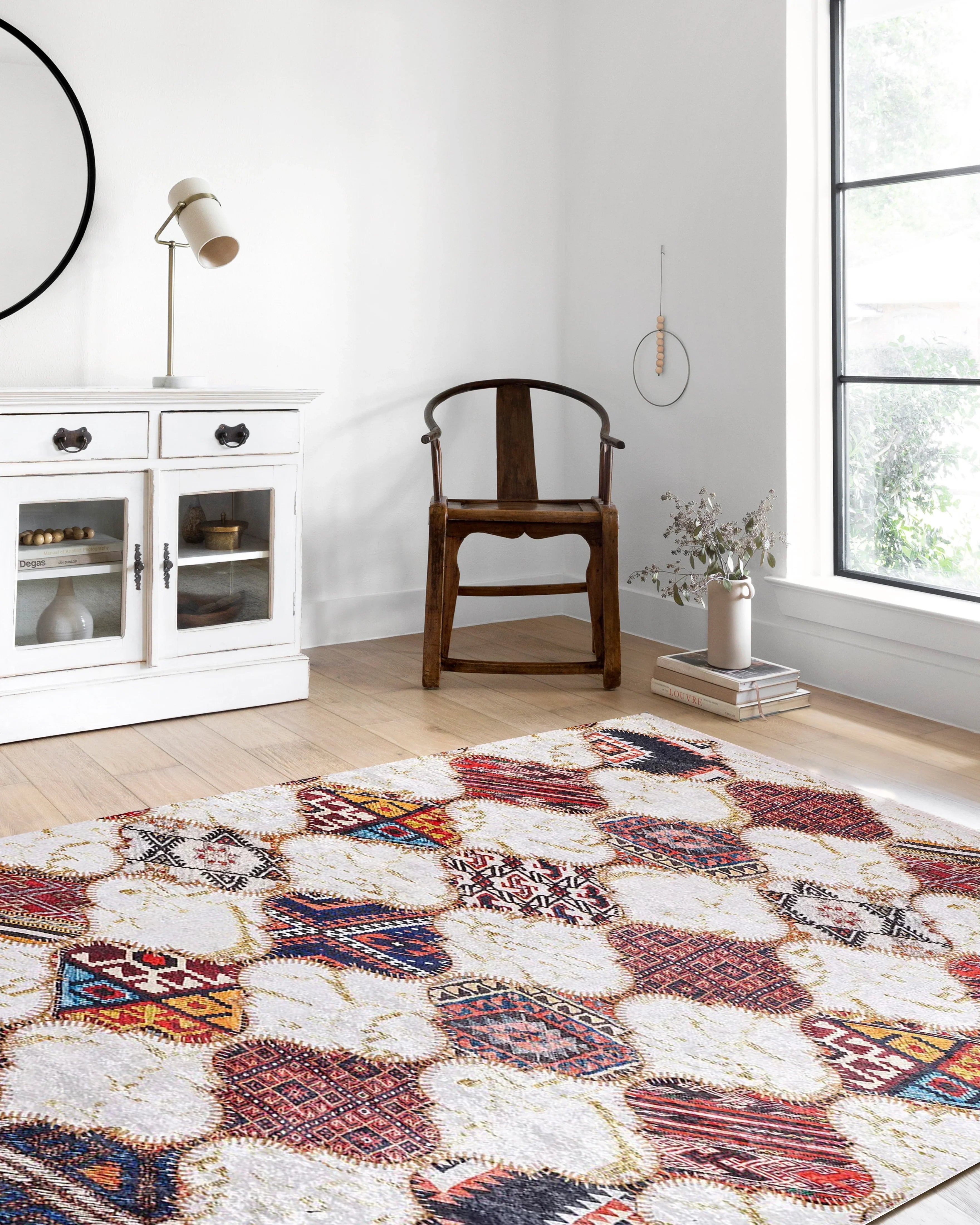 Fas Tarzı Renkli Petek Desenli Patchwork Halı-Pera Halı