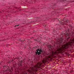 Fuşya Beyaz Minimal Geometrik Desenli Kilim Halı