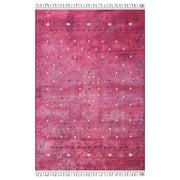 Fuşya Beyaz Minimal Geometrik Desenli Kilim Halı-Pera Halı