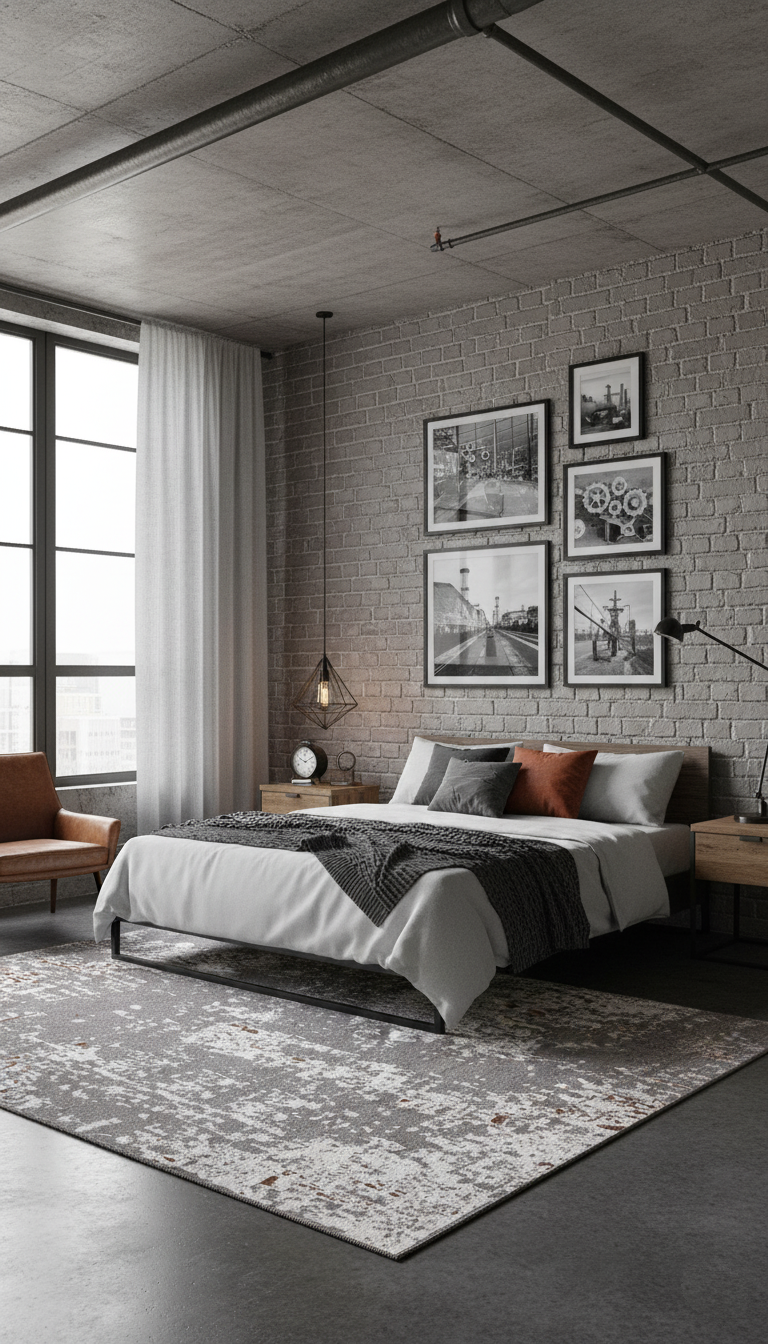 Gri Kahve Pamuk Polyester Çift Taraflı Modern Yıkanabilir Antibakteriyel Halı