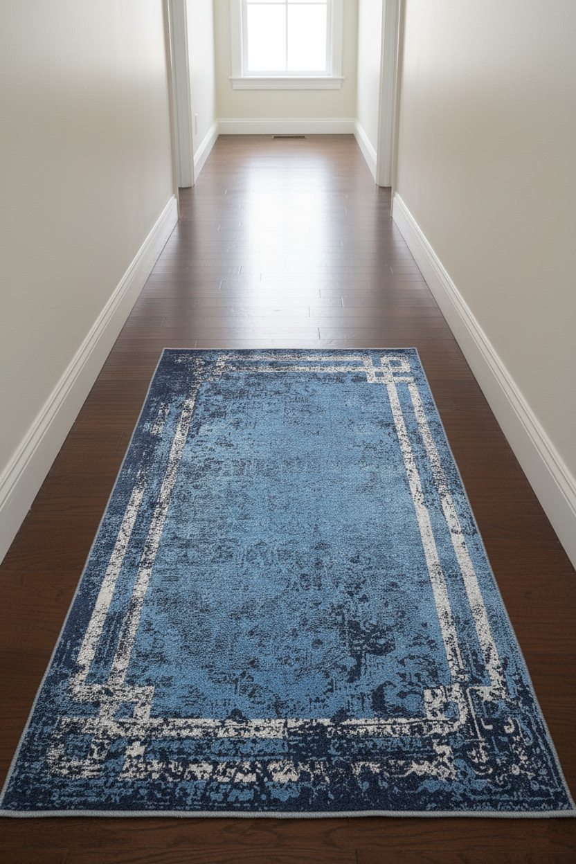 Brown Beige Geometric Antique Art Deco Rug