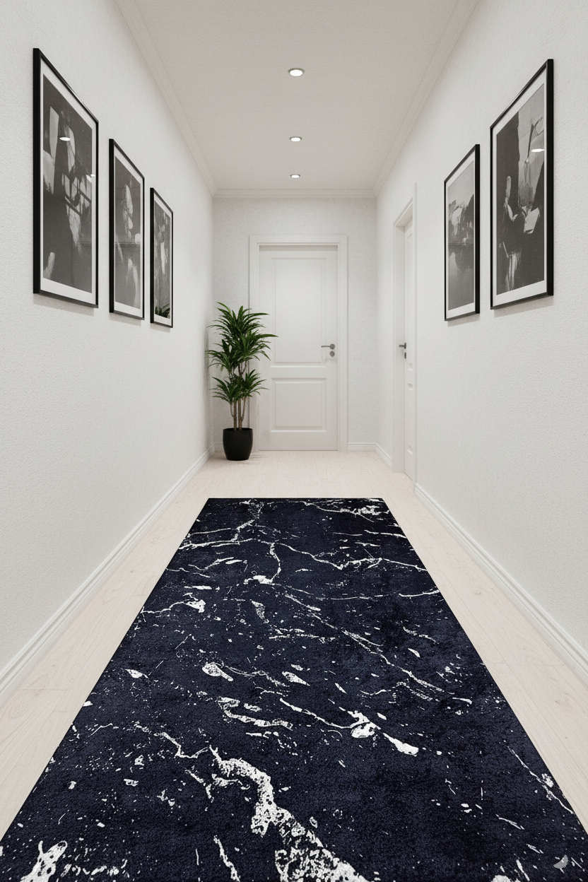 Black Carpet with Marble Pattern