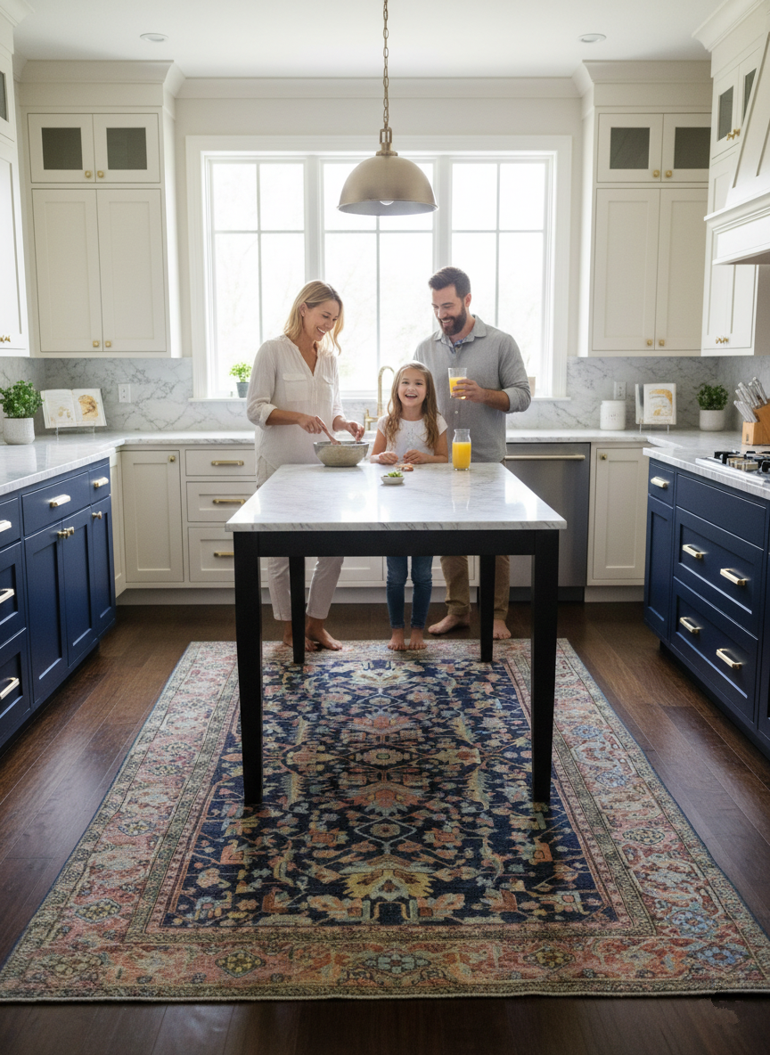 Grauer Vintage-Teppich mit geometrischem Muster