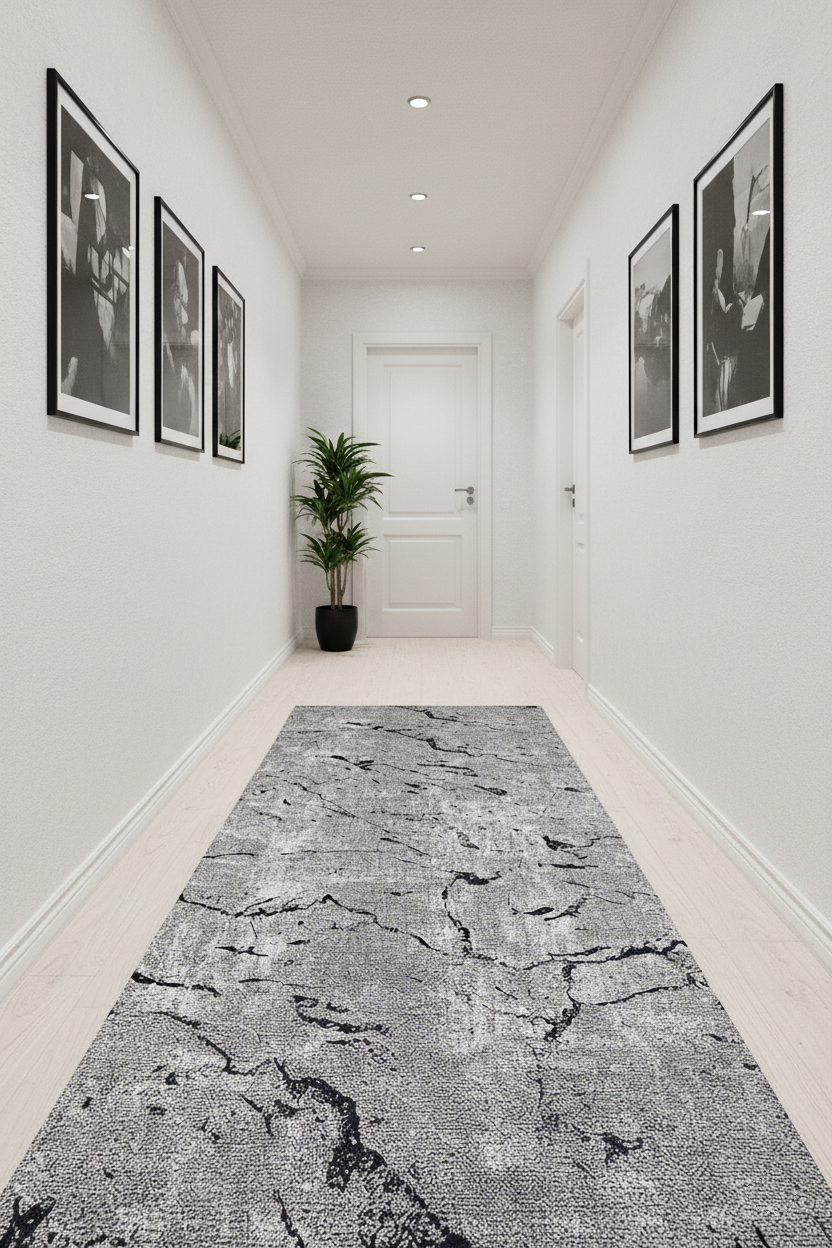 Marble Patterned Gray Carpet