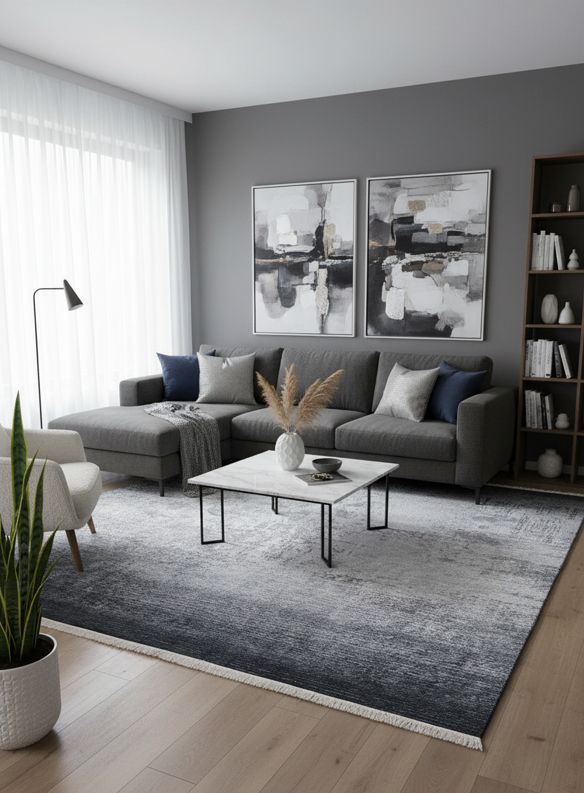Black Modern Carpet