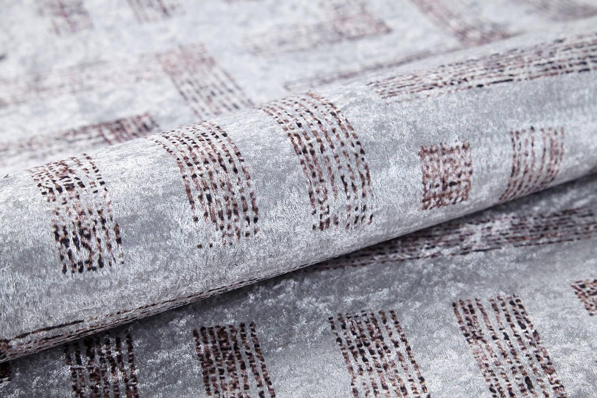 Geometrik Desenli Bej Kahverengi - Siyah Beyaz Modern Halı-Pera Halı