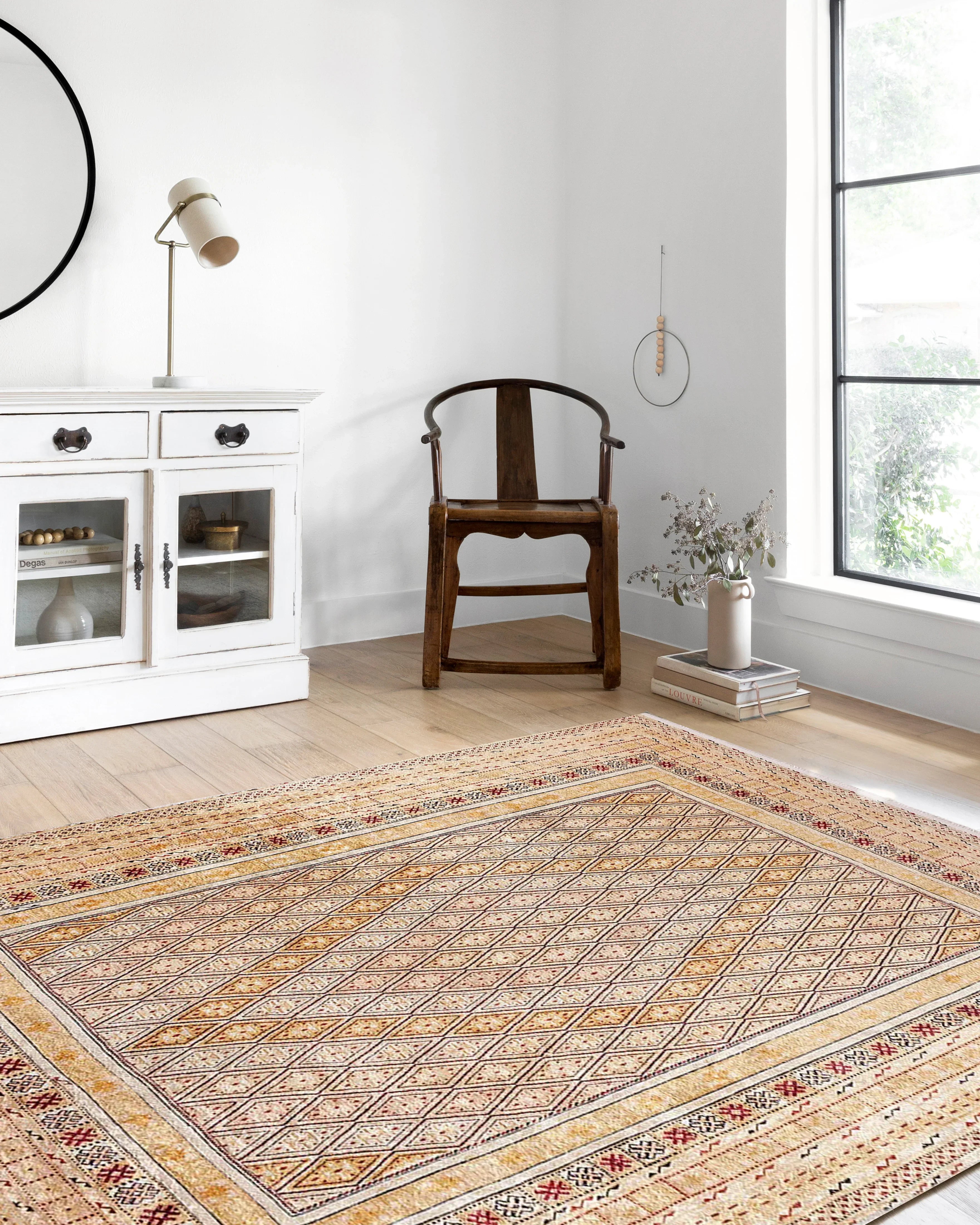 Geometrik Desenli Turuncu Sarı Kilim Halı-Pera Halı