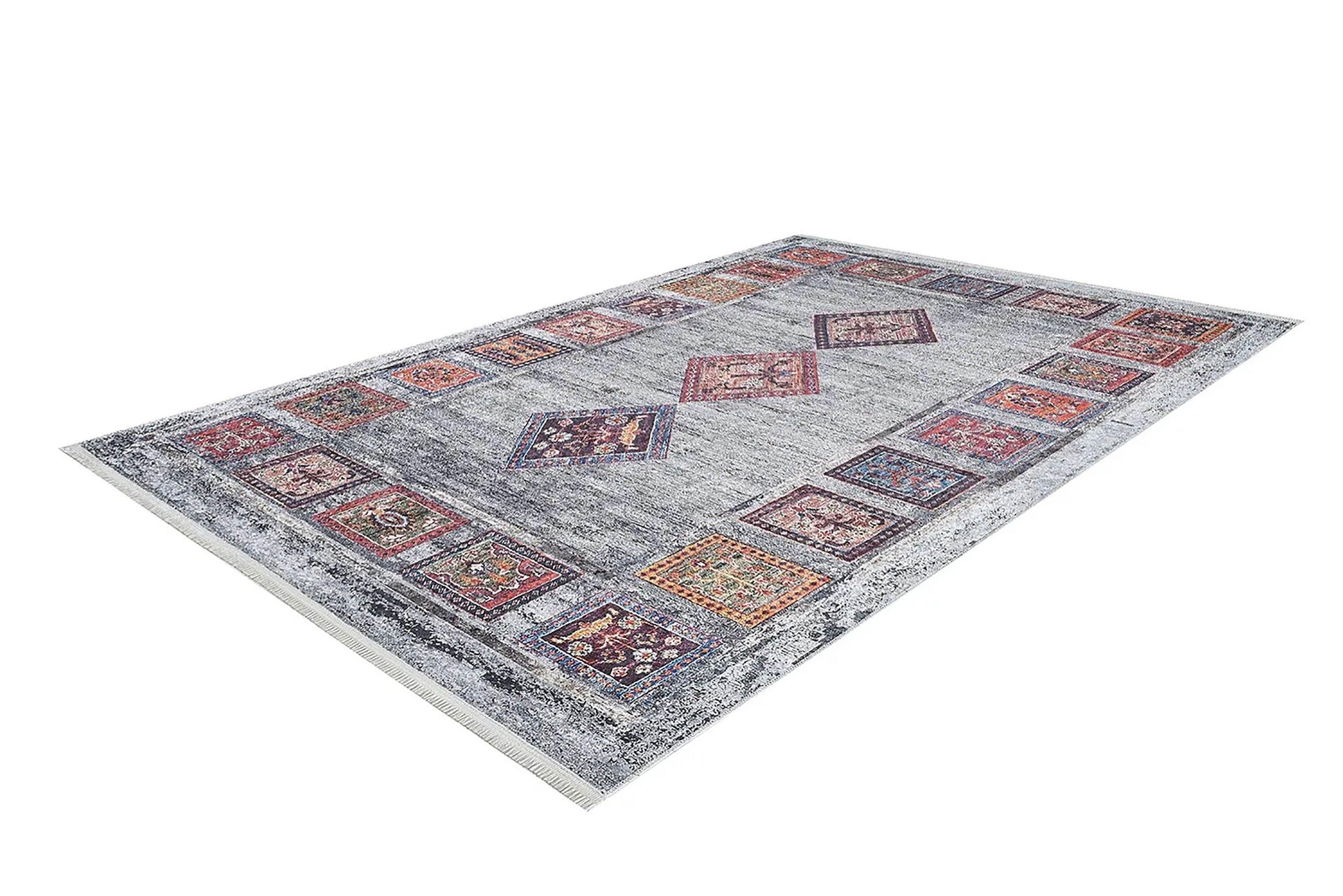 Gri Antik Bohem Halı-Pera Halı