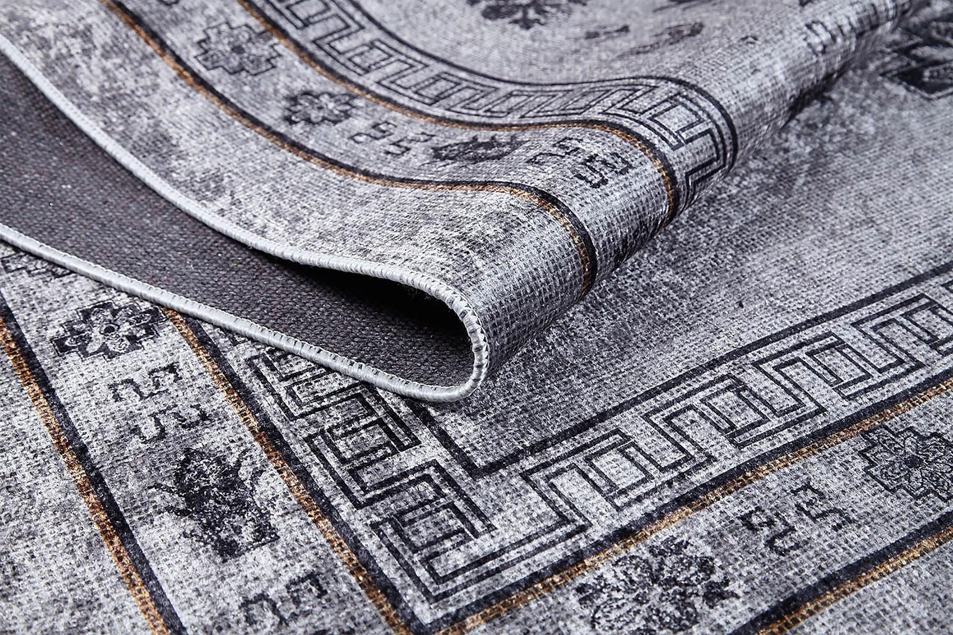 Gri Antik Oryantal Madalyon Halı-Pera Halı