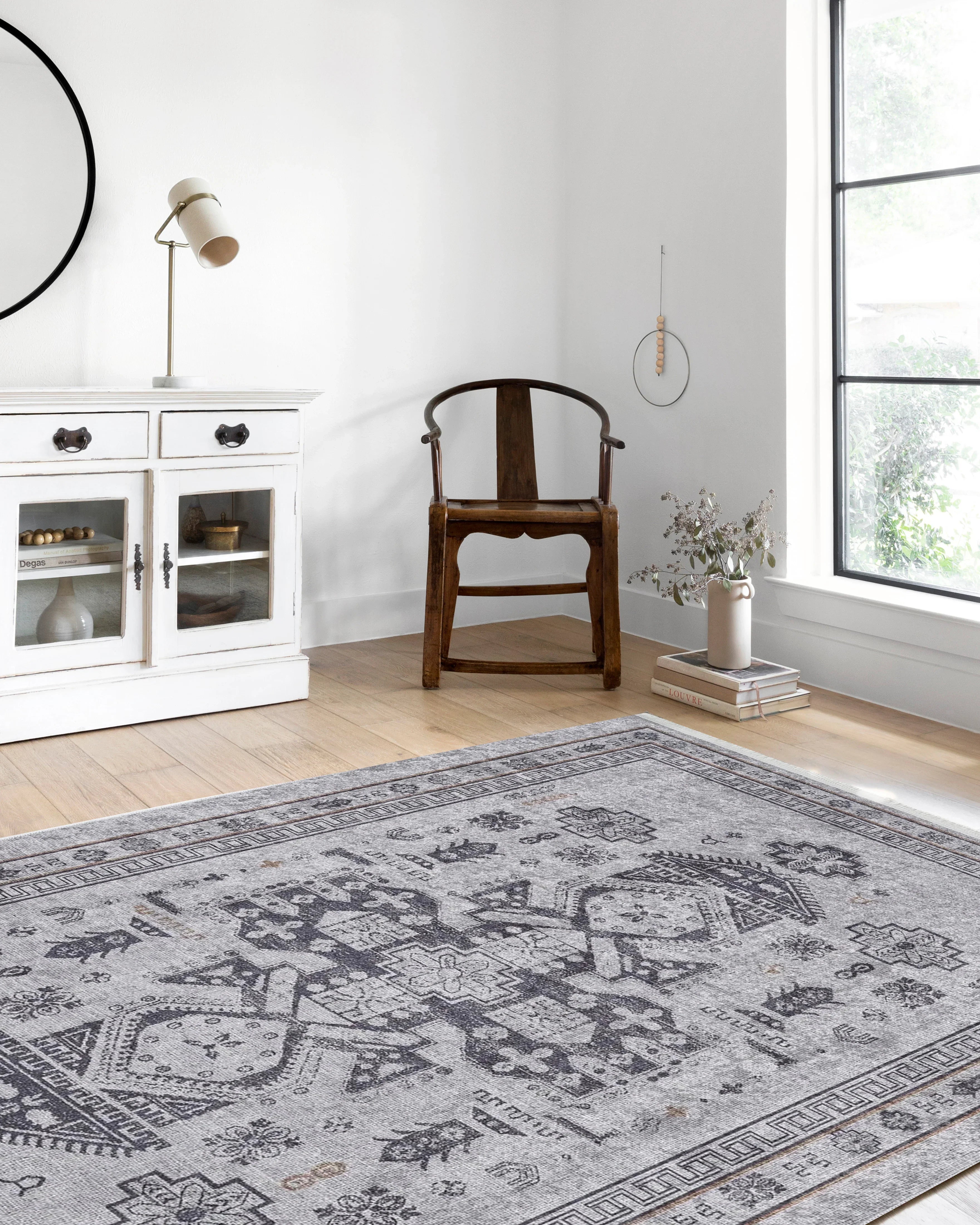 Gri Antik Oryantal Madalyon Halı-Pera Halı