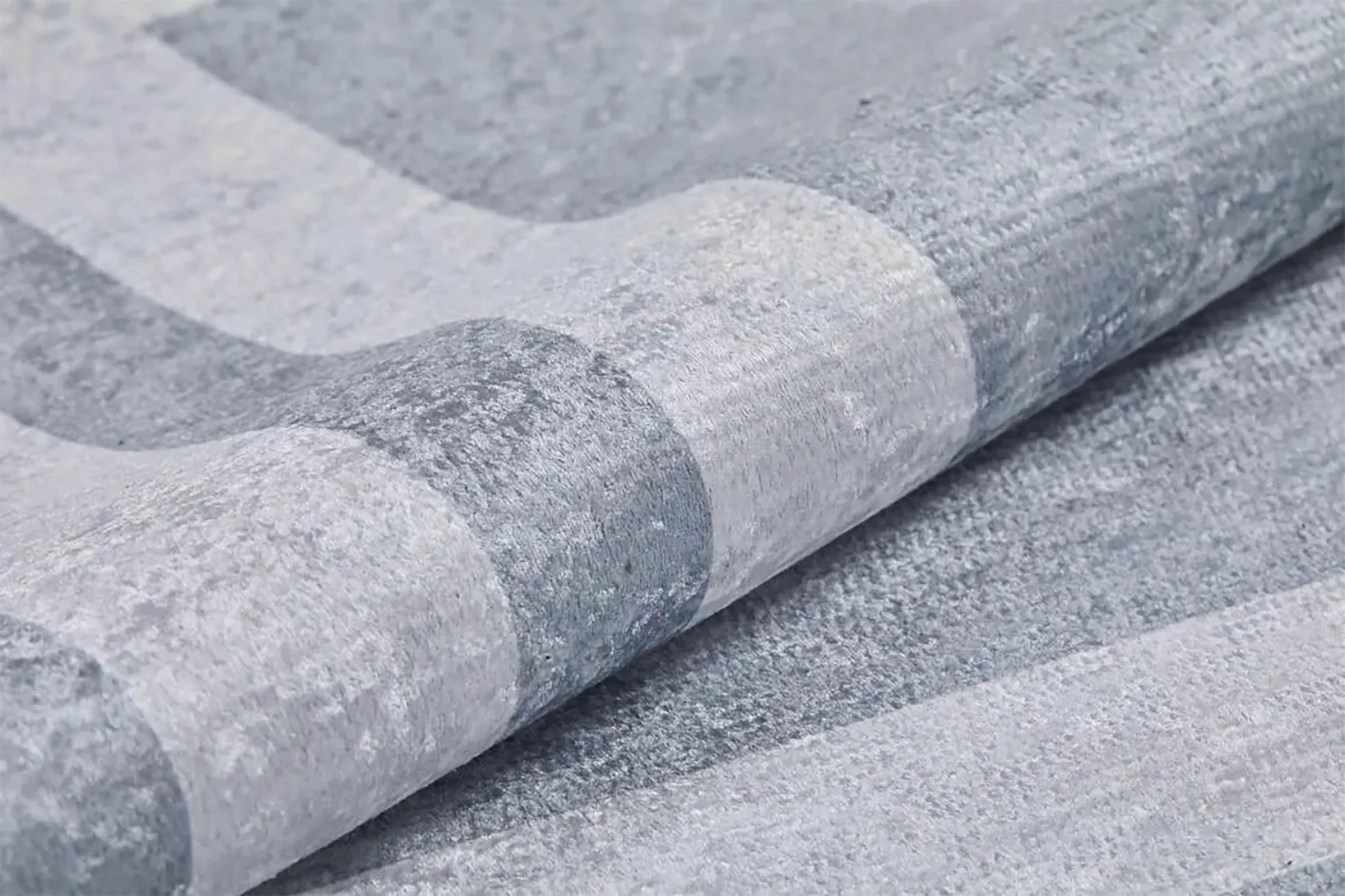 Gri Geometrik Desenli Lüks Bordürlü Halı-Pera Halı