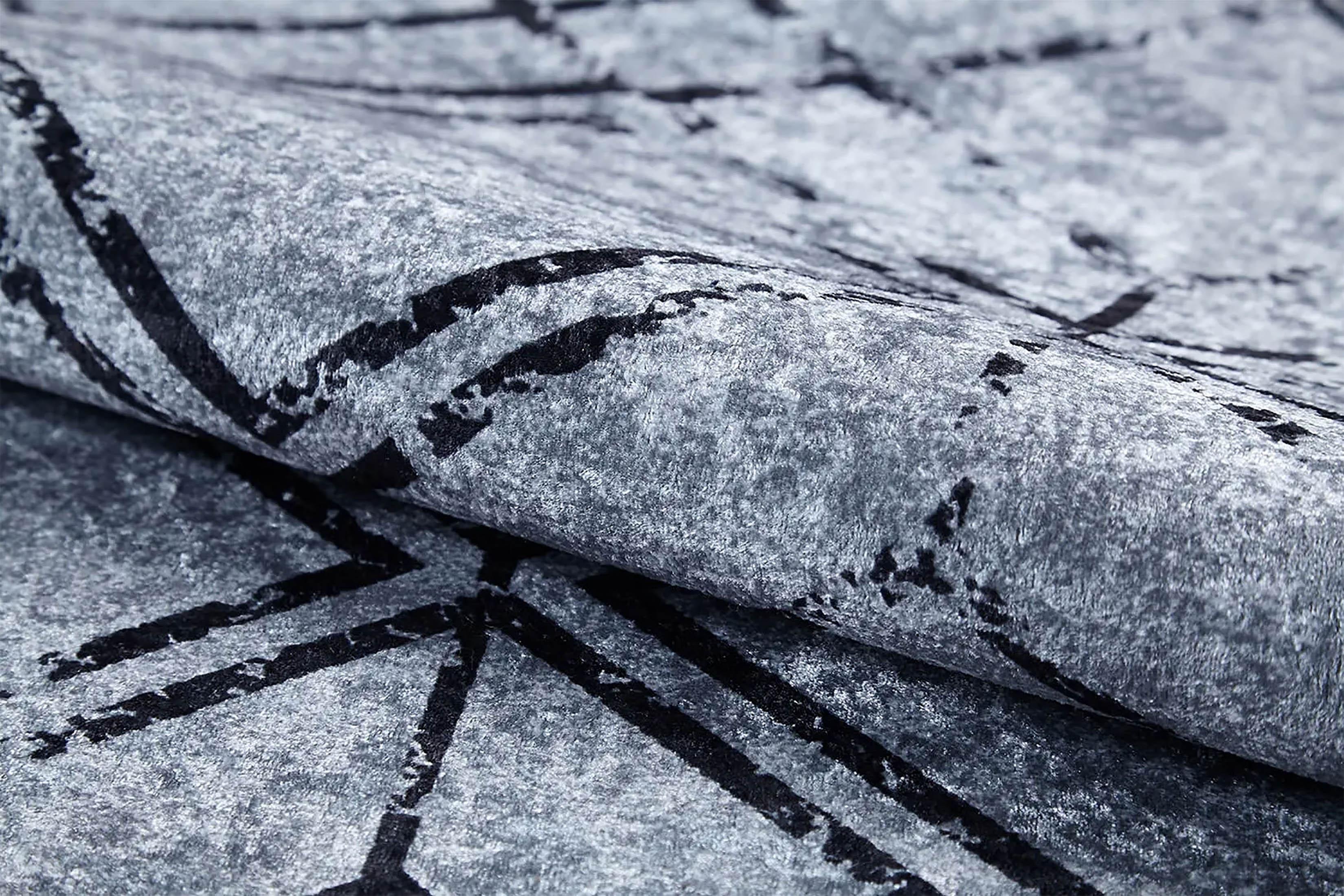 Gri Geometrik Vintage Antika Halı-Pera Halı