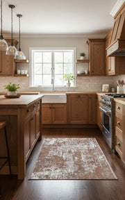 Gri Kahve Çift Taraflı Modern Yıkanabilir Antibakteriyel Halı-Pera Halı