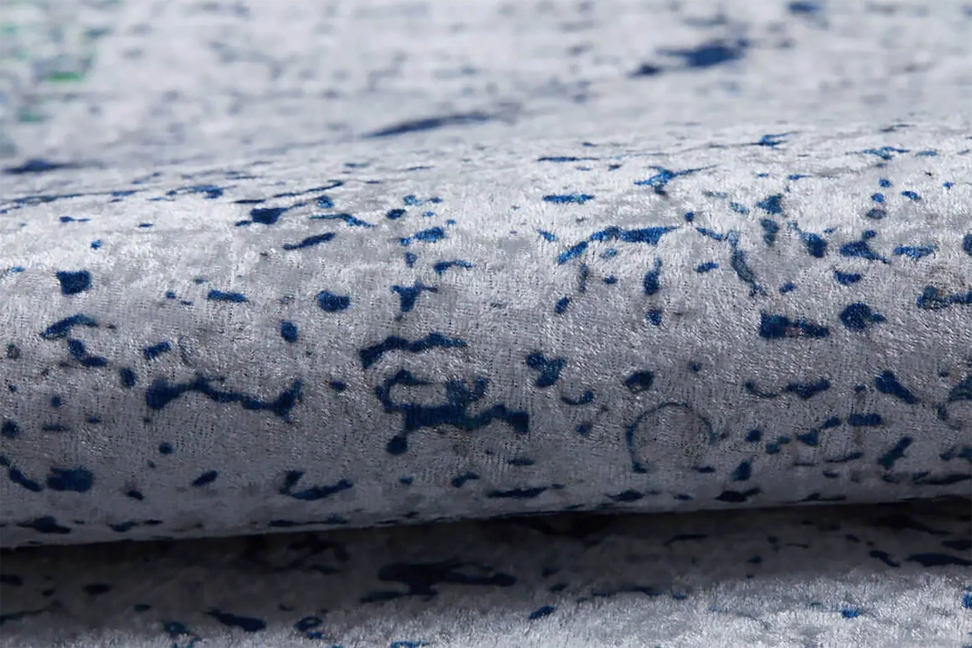 Gri Mavi Geometrik Antik Art Deco Halı-Pera Halı