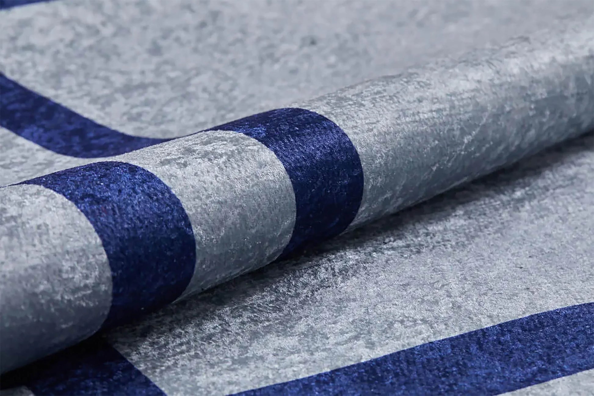 Gri Mavi Geometrik Halı-Pera Halı