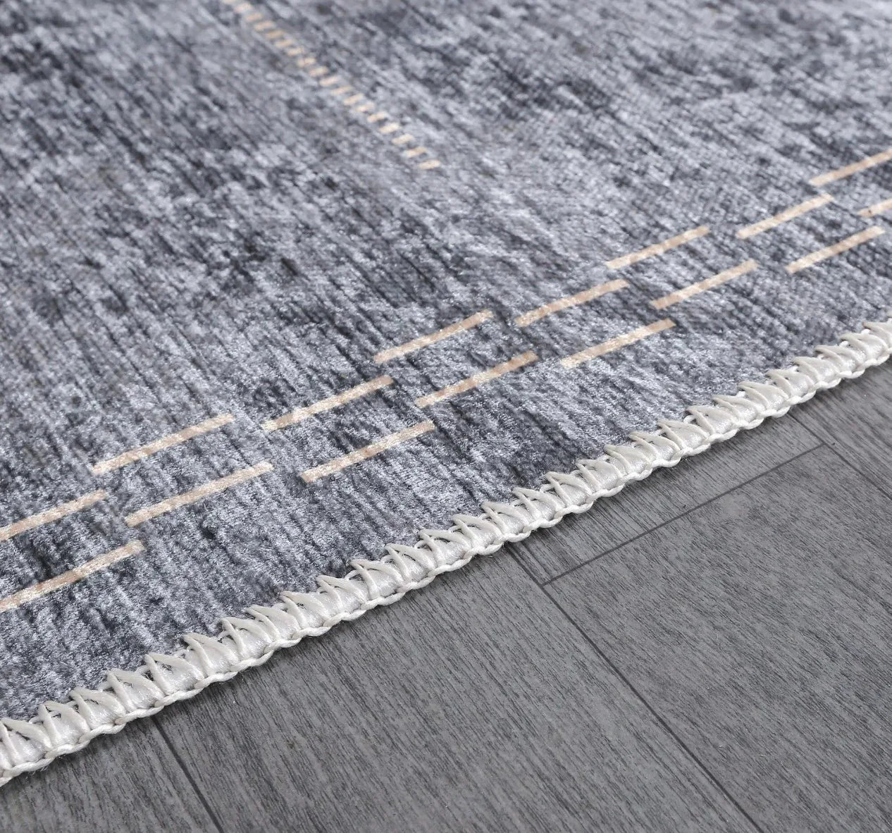 Gri Renkli Kare Desenli Modern Kilim Halı-Pera Halı