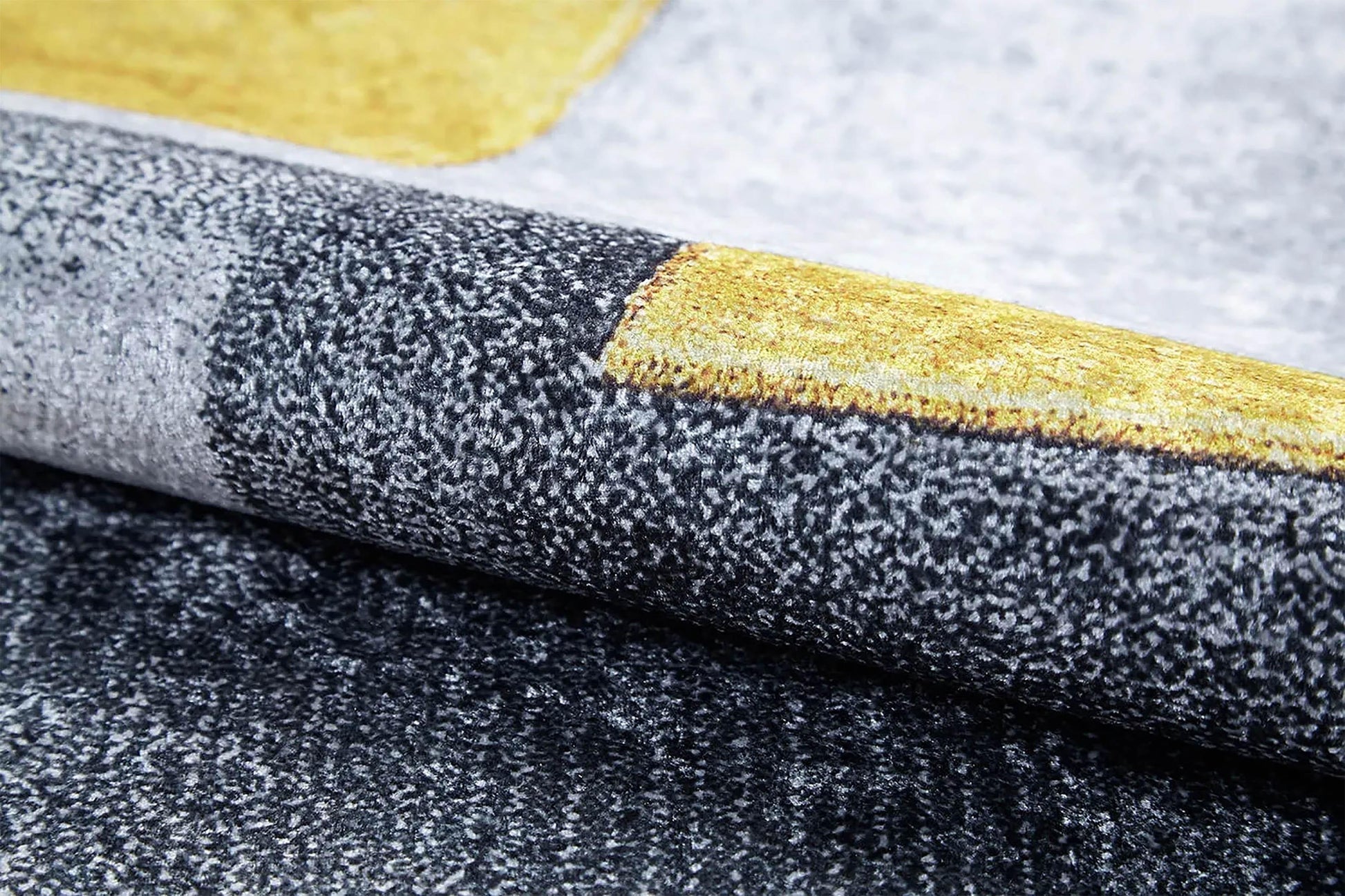 Gri Sarı Modern Geometrik Halı-Pera Halı