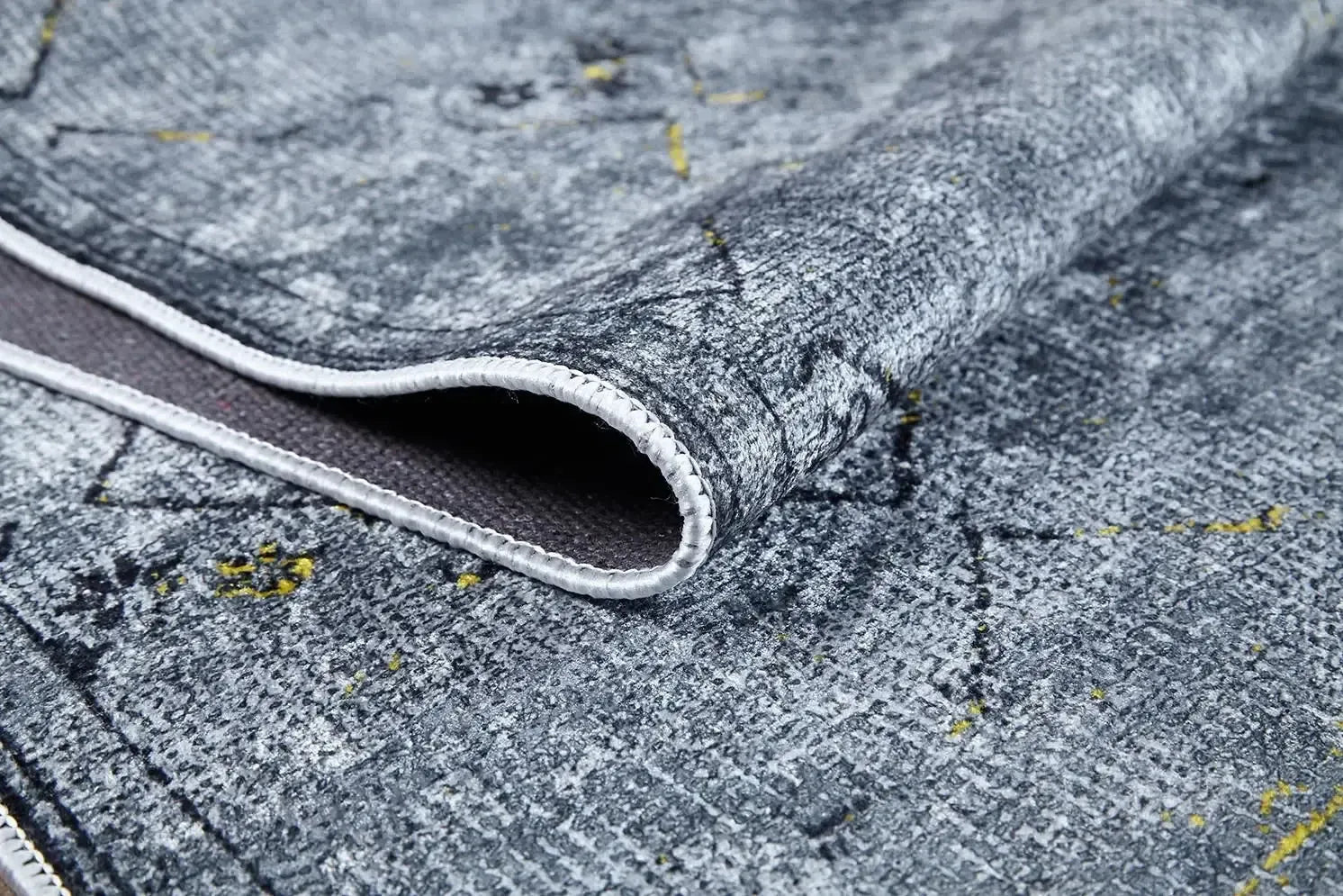 Gri Sarı Vurgulu Otantik Halı-Pera Halı