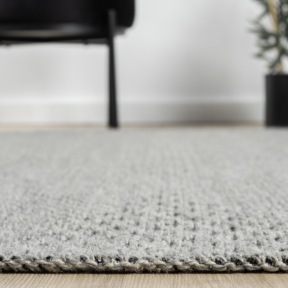 Gri Siyah Melanj Baklava Desenli Modern Halı-Pera Halı