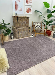 Gri Siyah Modern Düz Yıkanabilir Antibakteriyel Halı-Pera Halı