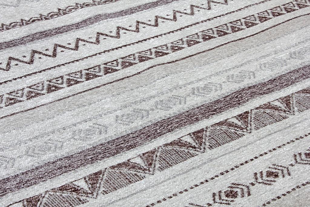 Gri Siyah Pamuk Polyester Modern İskandinav Yıkanabilir Halı-Pera Halı