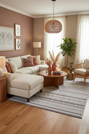 Gri Siyah Pamuk Polyester Modern İskandinav Yıkanabilir Halı-Pera Halı