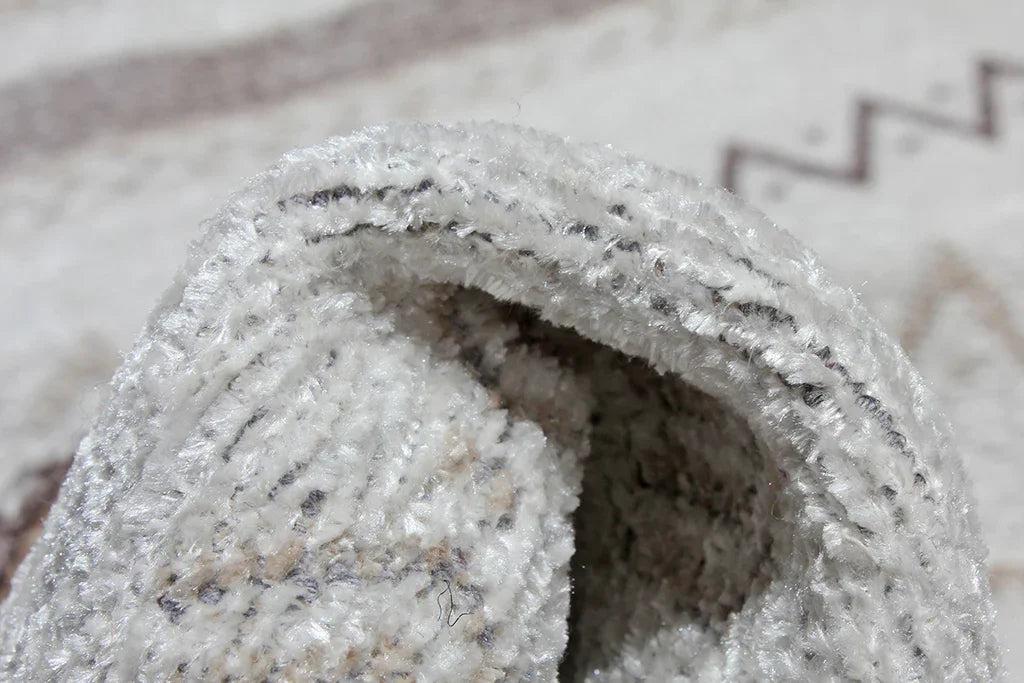 Gri Siyah ve Beyaz Bej Modern İskandinav Yıkanabilir Halı-Pera Halı