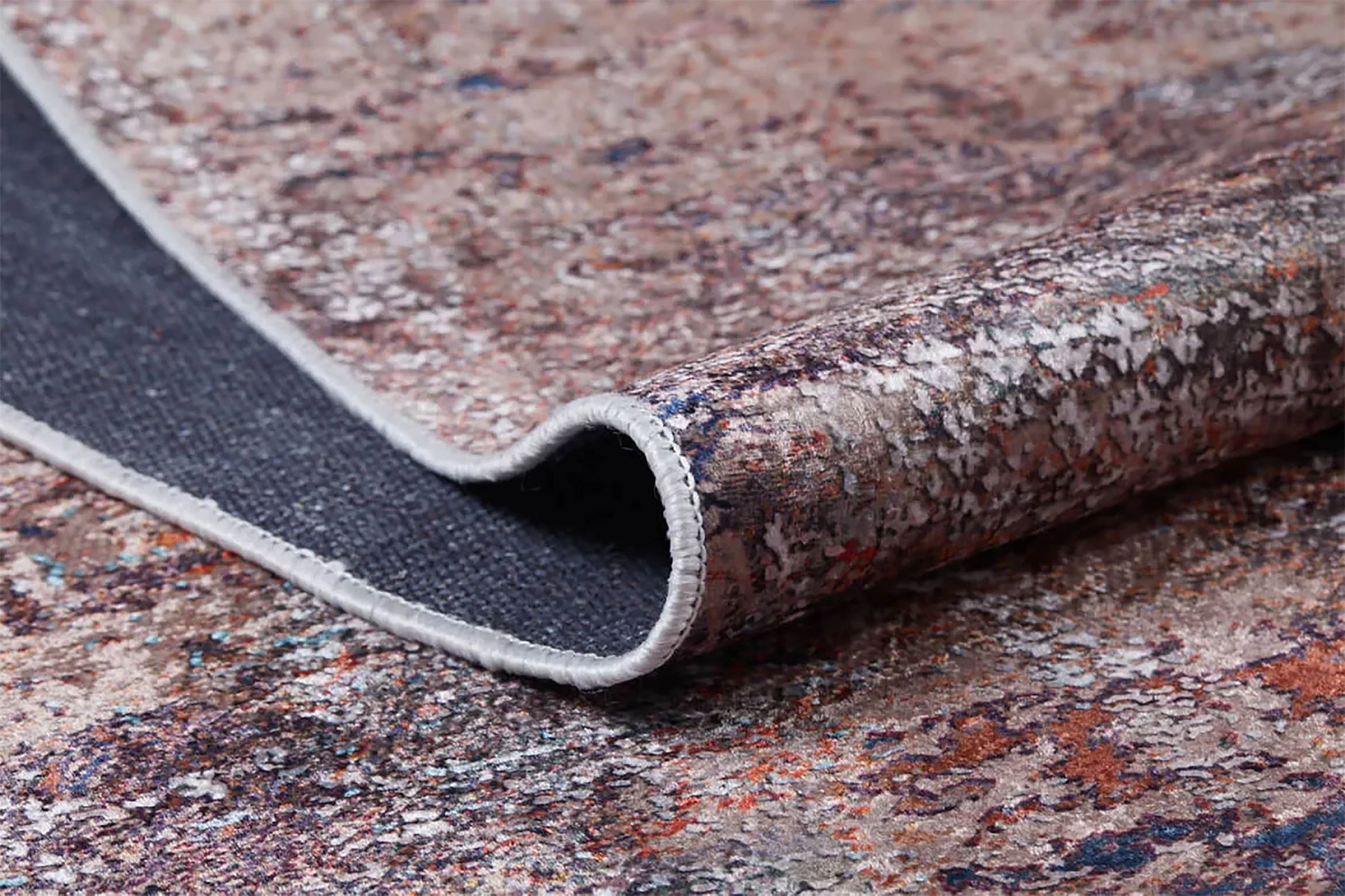 Gül Kurusu ve Bordo Modern Soyut Sanat Halısı-Pera Halı