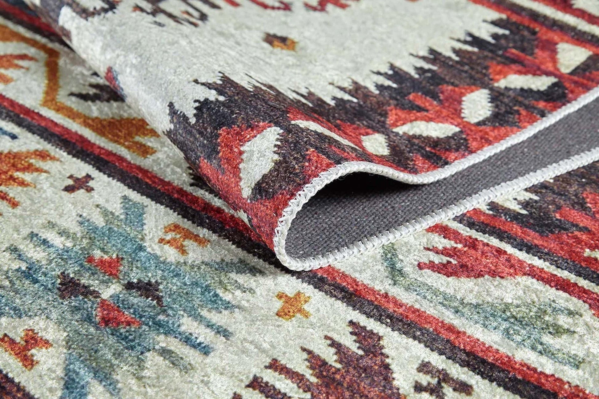 Güneybatı Aztek Desenli Renkli Kilim Halı-Pera Halı