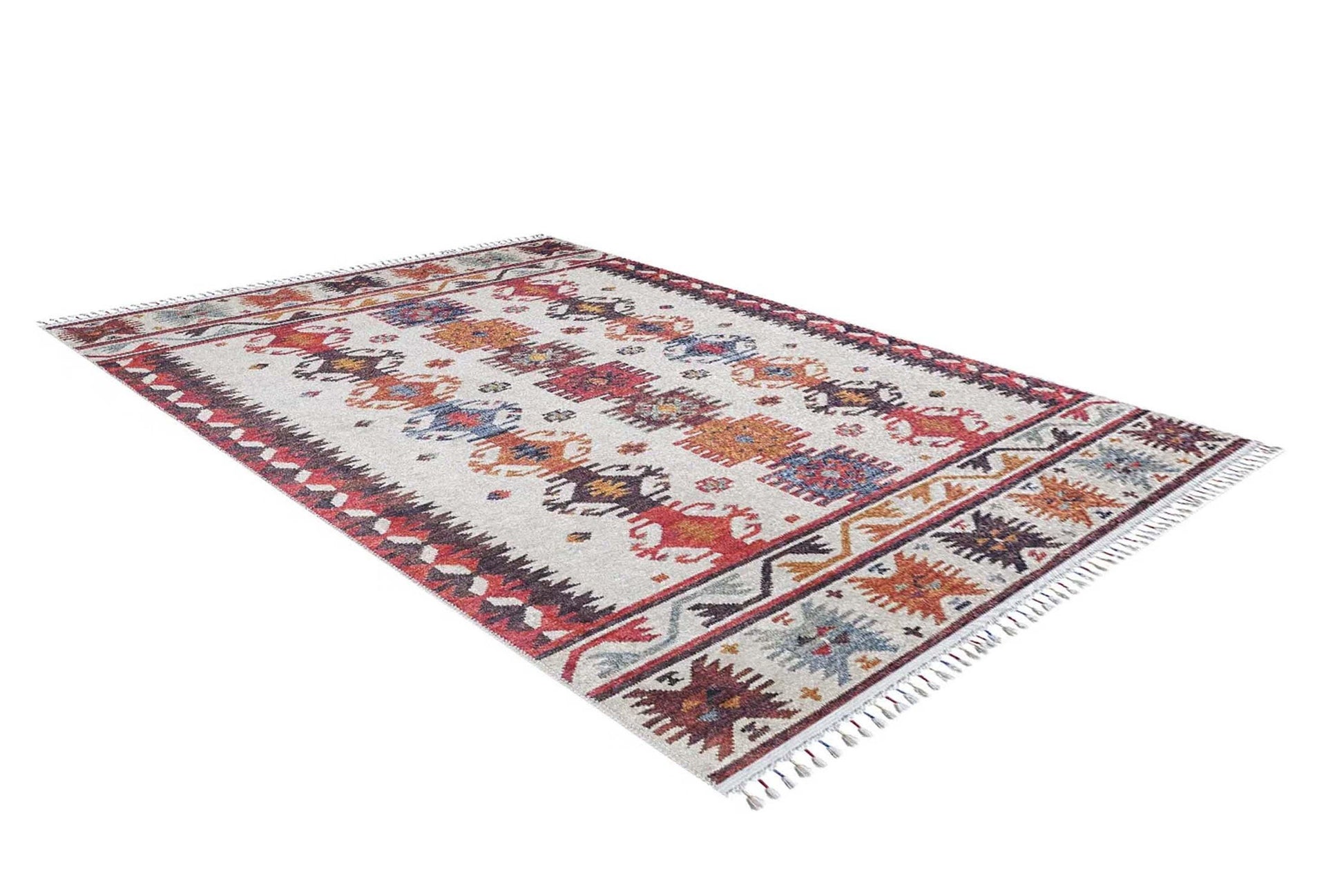 Güneybatı Aztek Desenli Renkli Kilim Halı-Pera Halı