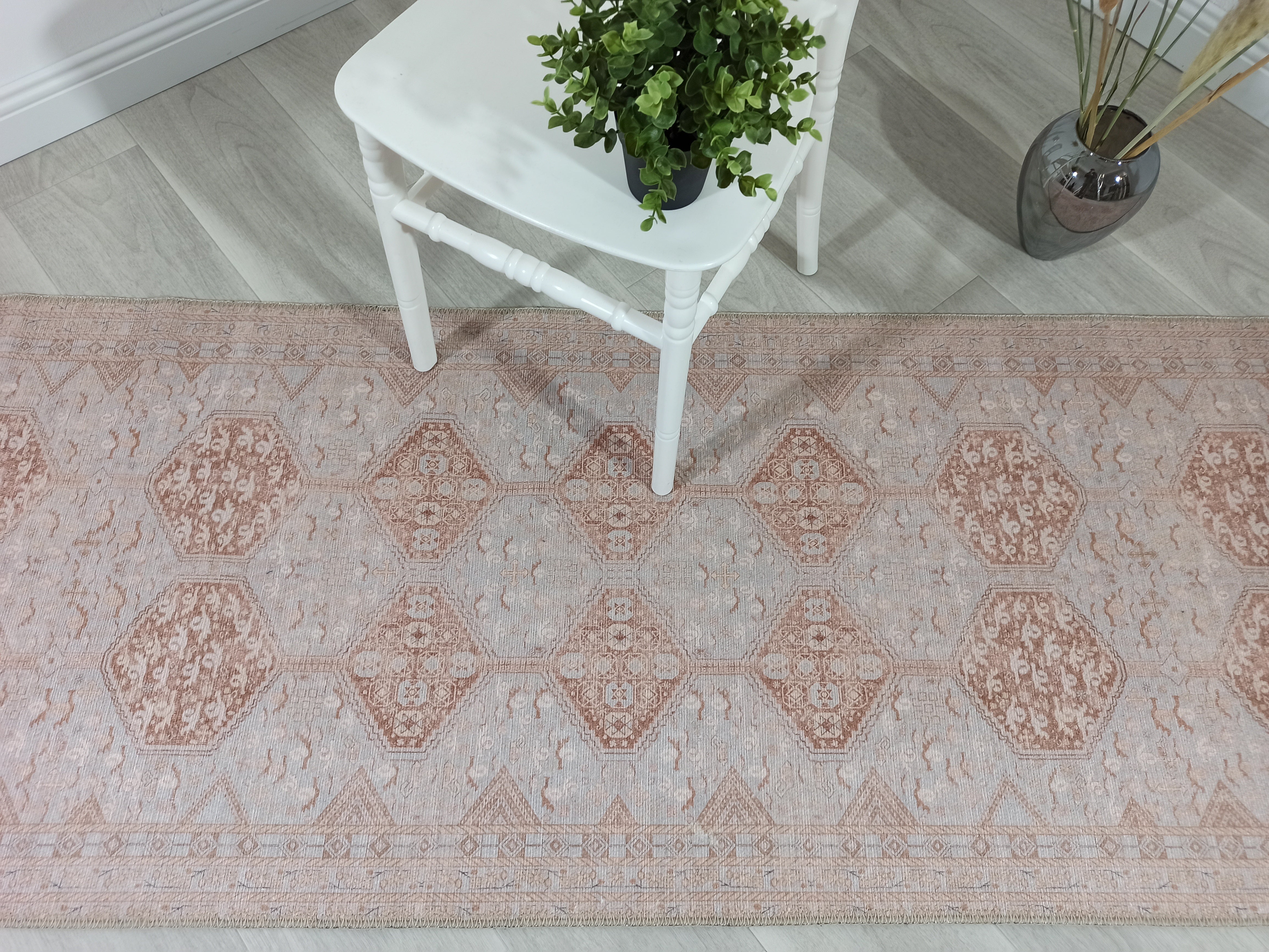Bej ve Tarçın Tonlu Solgun Desenli Vintage Halı - OUTLET - H0062OU ...