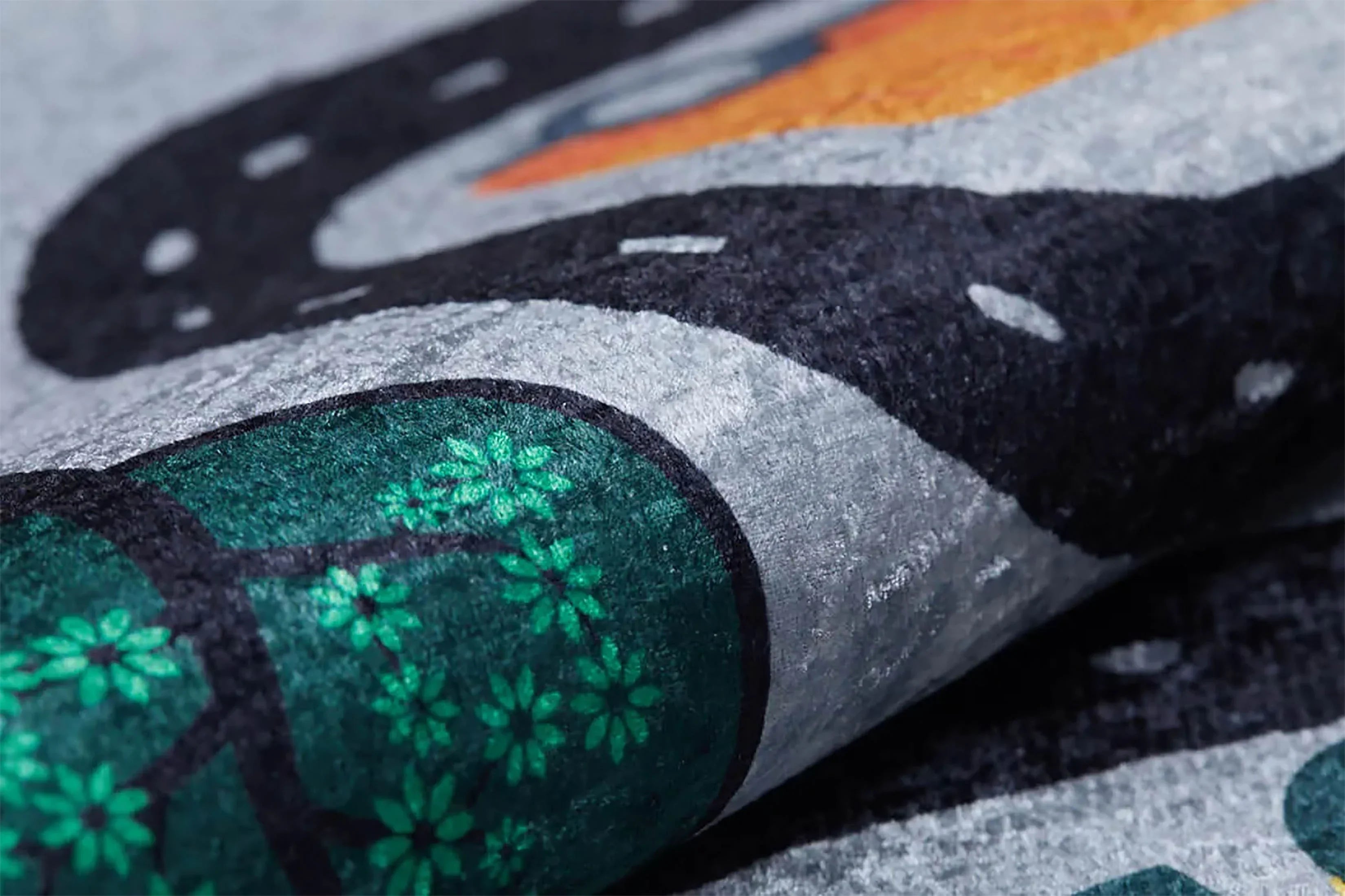 Hayvanlı Yol Haritası Gri Çocuk Halısı-Pera Halı