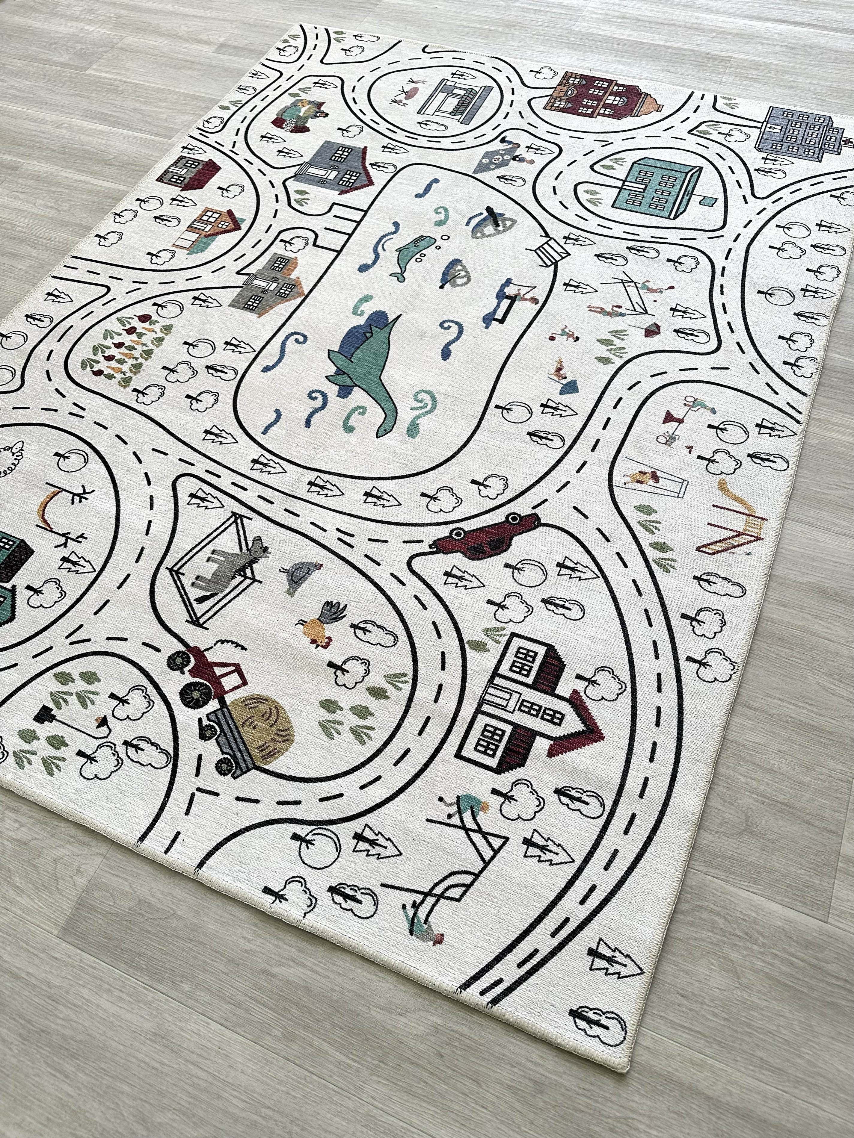 Kinderteppich mit Verkehrsmotiv