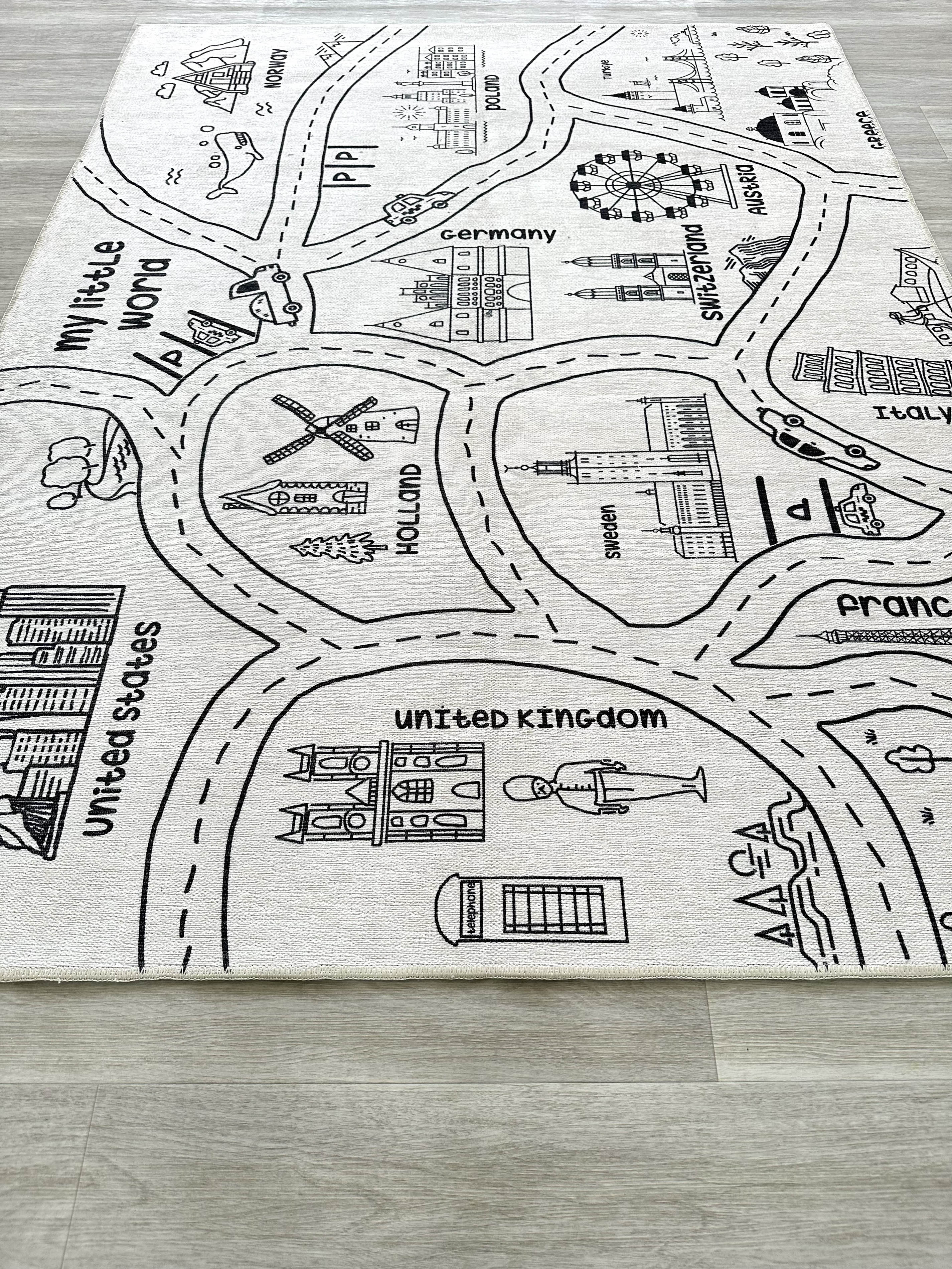Kinderteppich mit Verkehrsmotiv