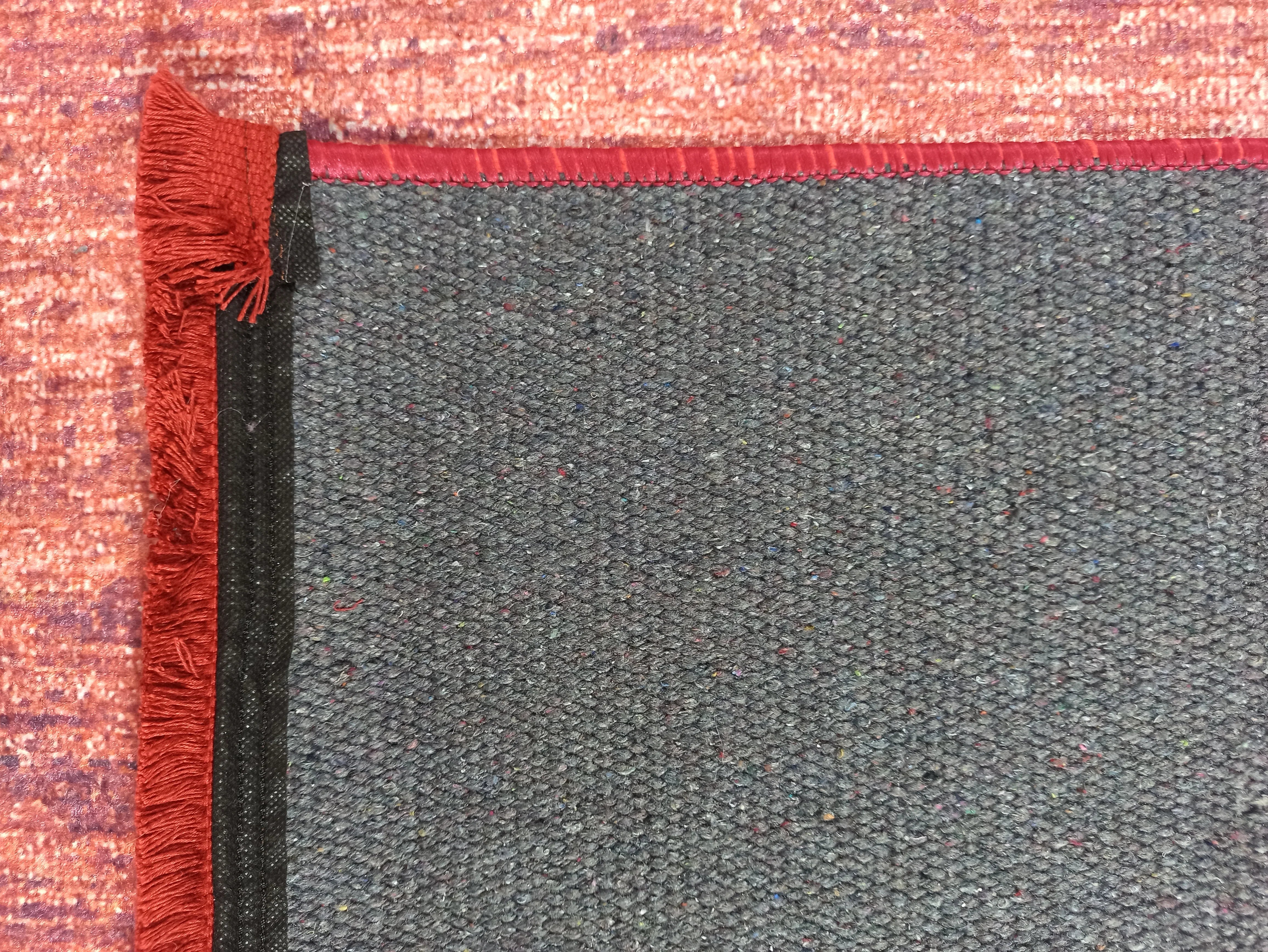 Kırmızı Eskitme Bordo Klasik Desenli Vintage Salon Halısı