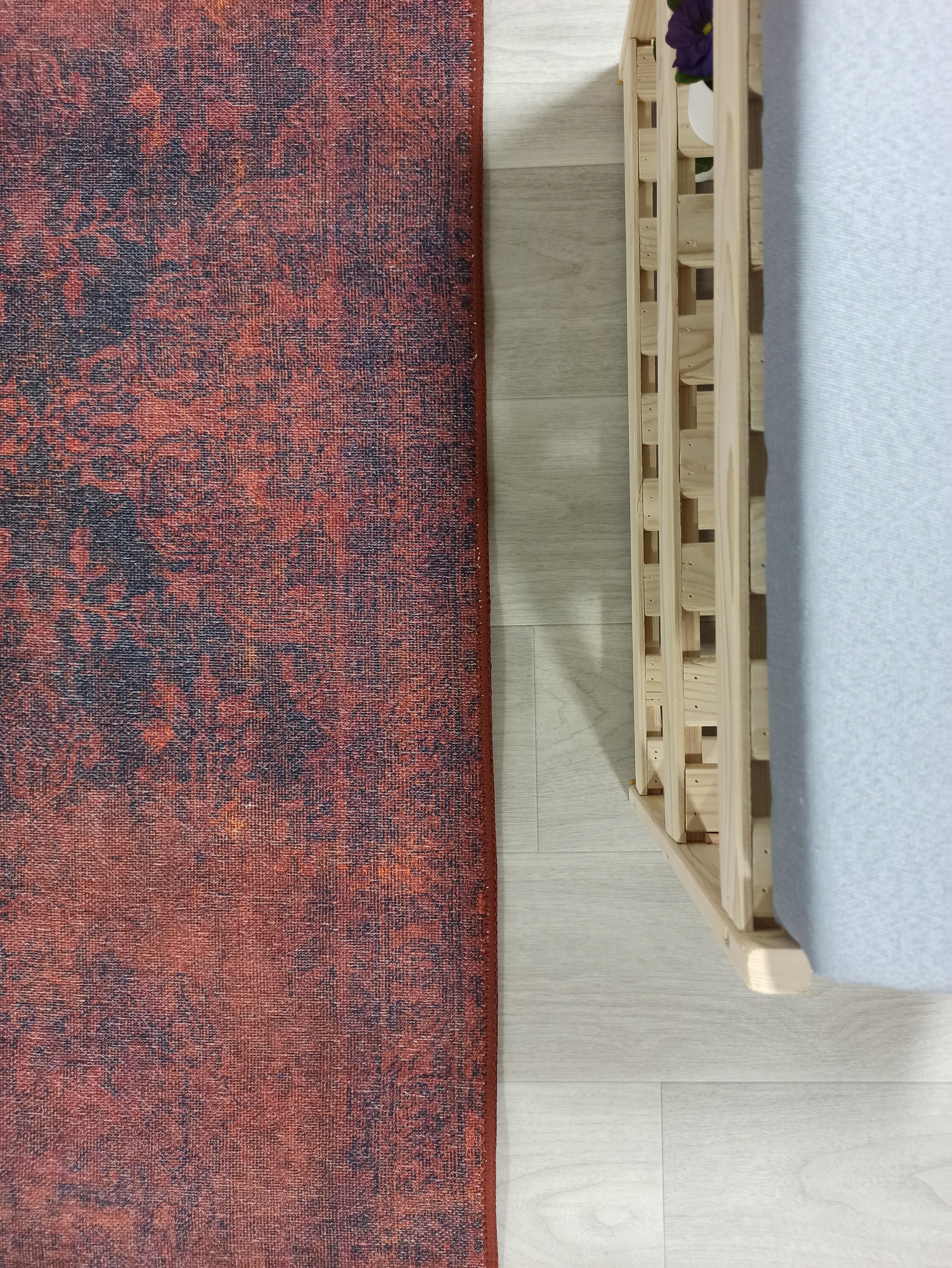 Bordo ve Koyu Lacivert Gölgeli Vintage Yolluk