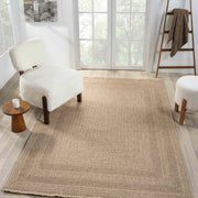 Bej Dikdörtgen Desenli Modern Halı