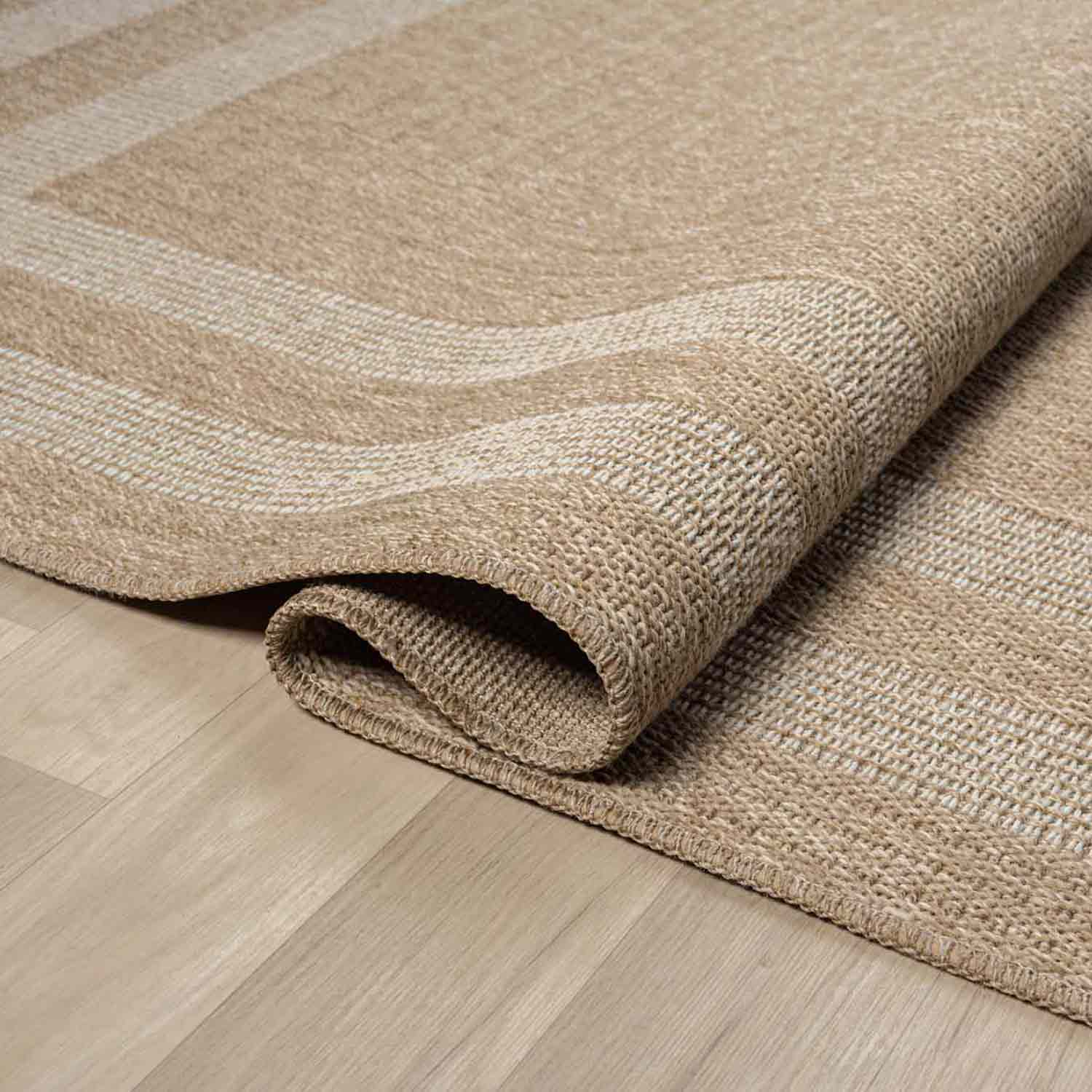 Bej Krem Dikdörtgen Desenli Modern Halı