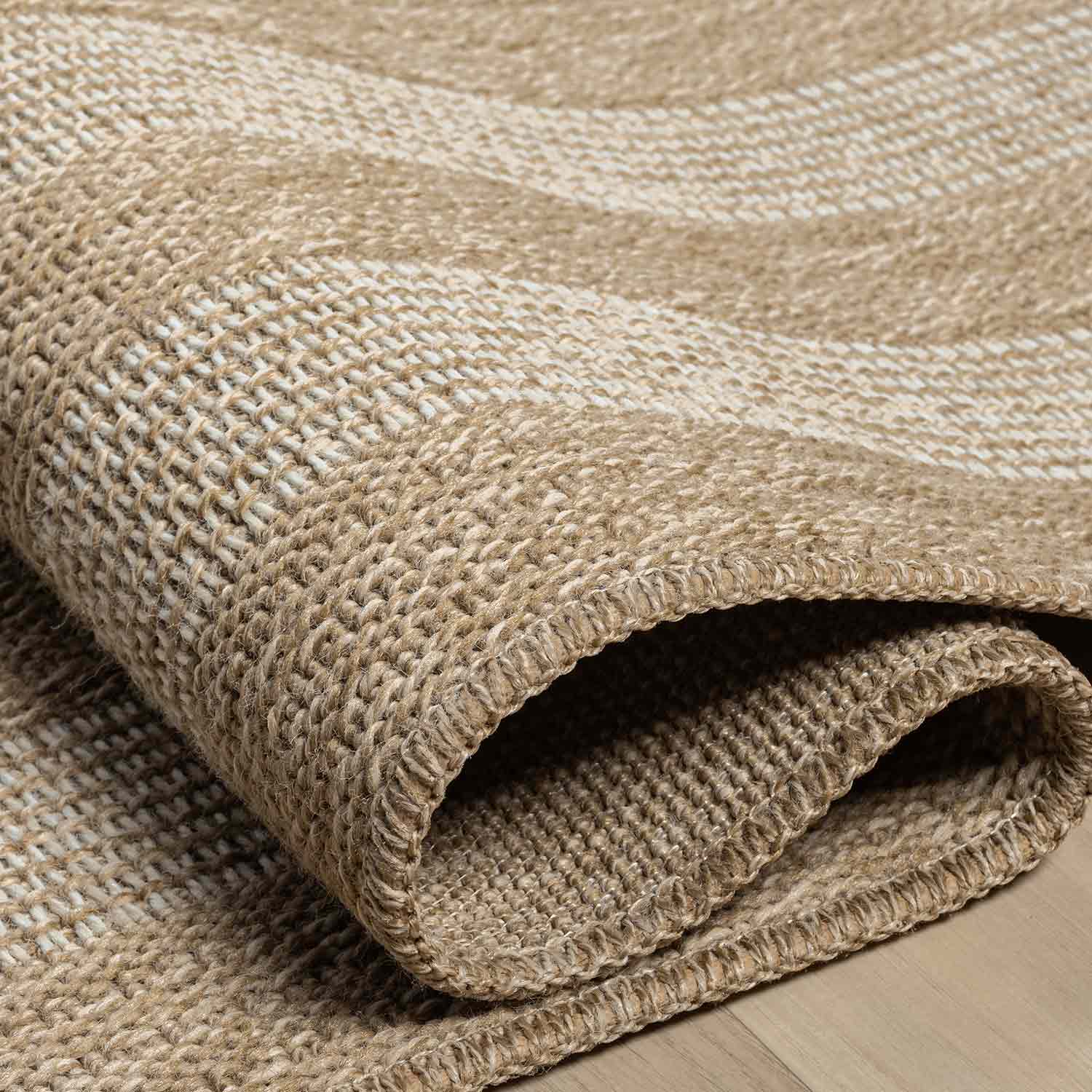 Bej Krem Dikdörtgen Desenli Modern Halı