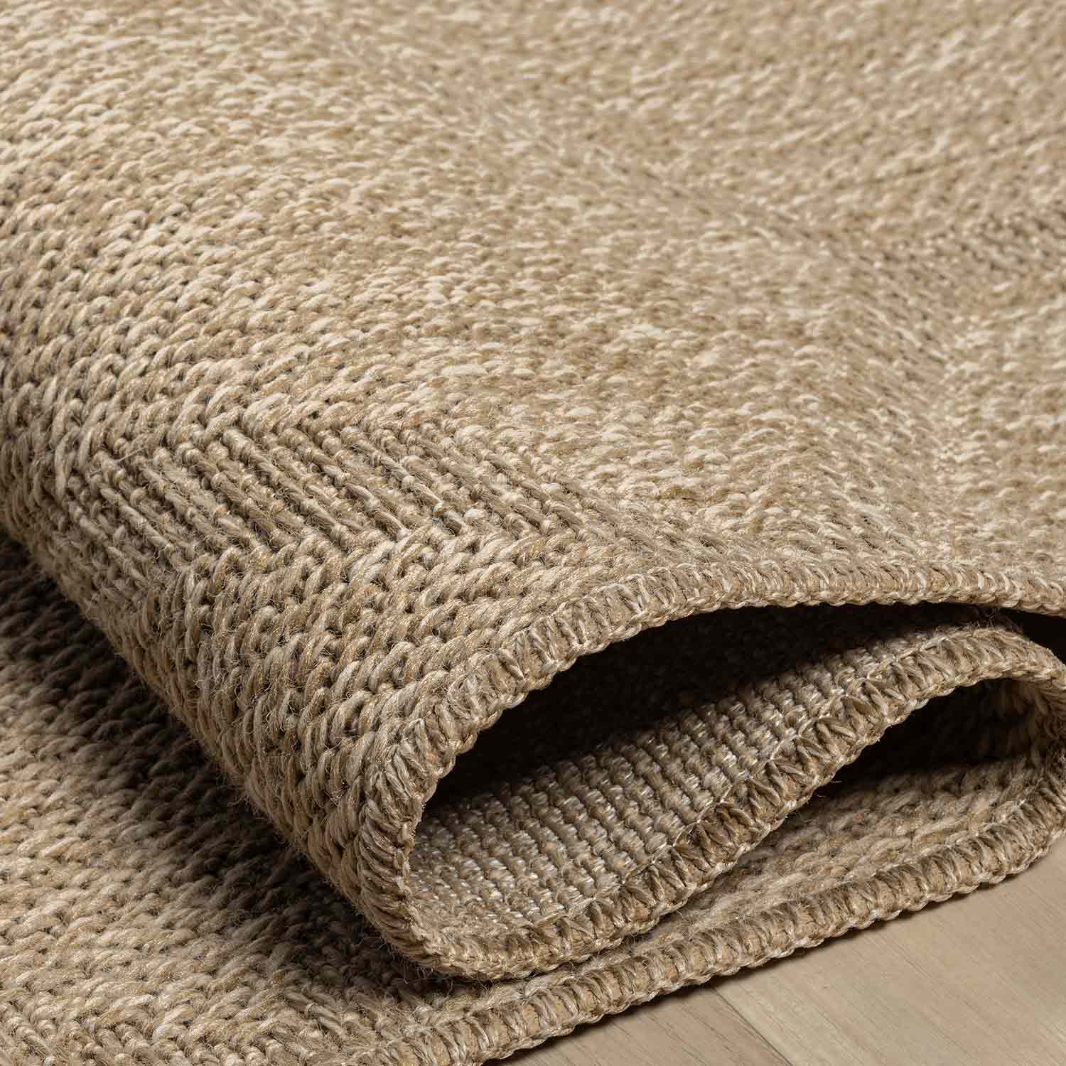 Bej Altıgen Modern Jüt Görünümlü Halı