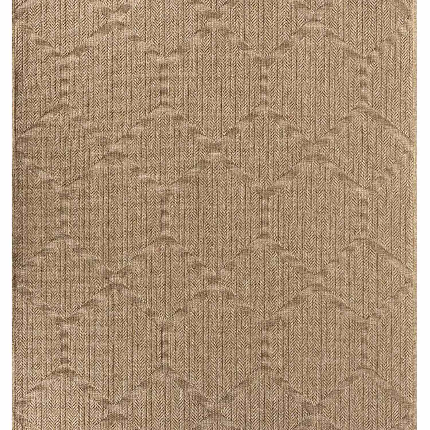 Bej Altıgen Modern Jüt Görünümlü Halı