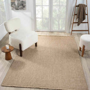 Düz Bej Kahve Tonlarında Hasır Dokulu Halı