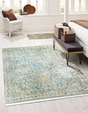 İran Bej Mavi Vintage Halı-Pera Halı