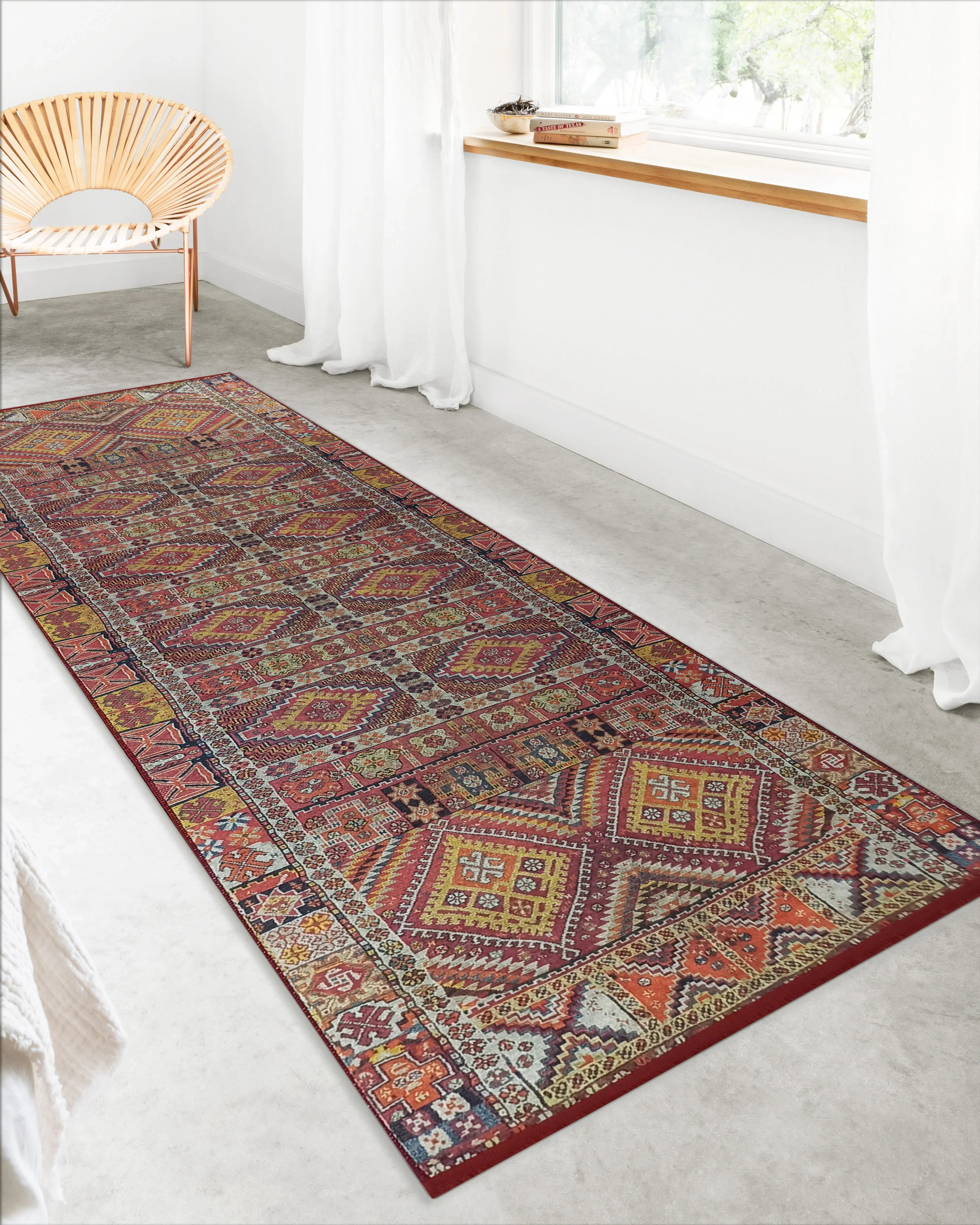 İran Doğal Fildişi Renkli Geometrik Halı-Pera Halı