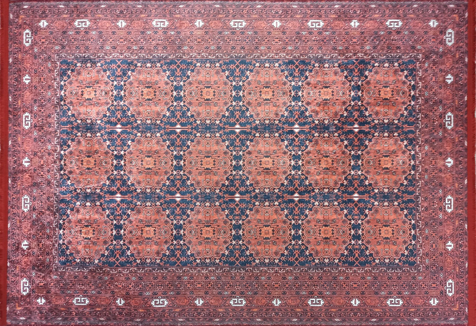 İran Kırmızı Geometrik Desenli Halı-Pera Halı